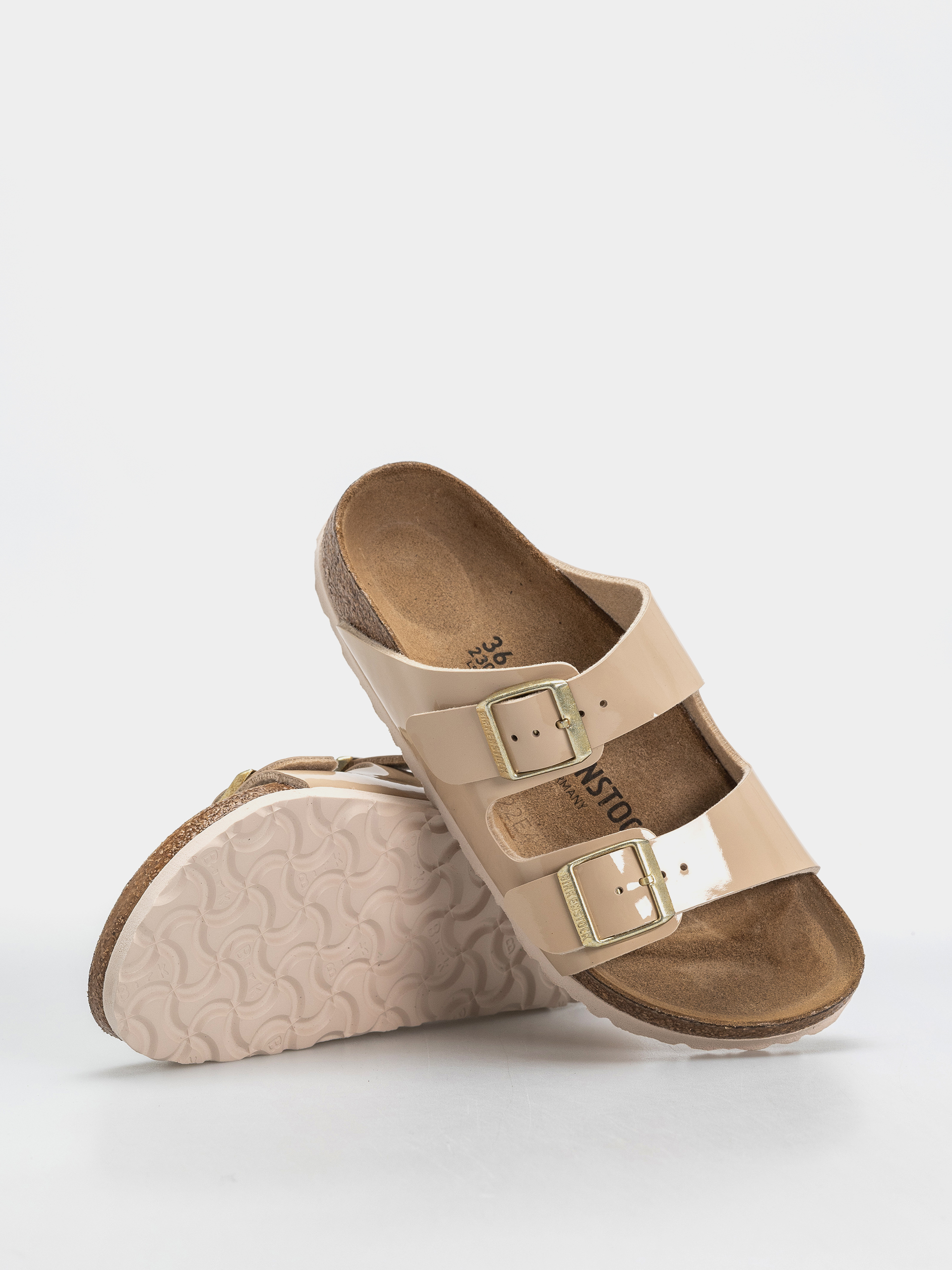 Birkenstock Arizona Birko Flor Patent Narrow Wmn Flip-flops (sand)