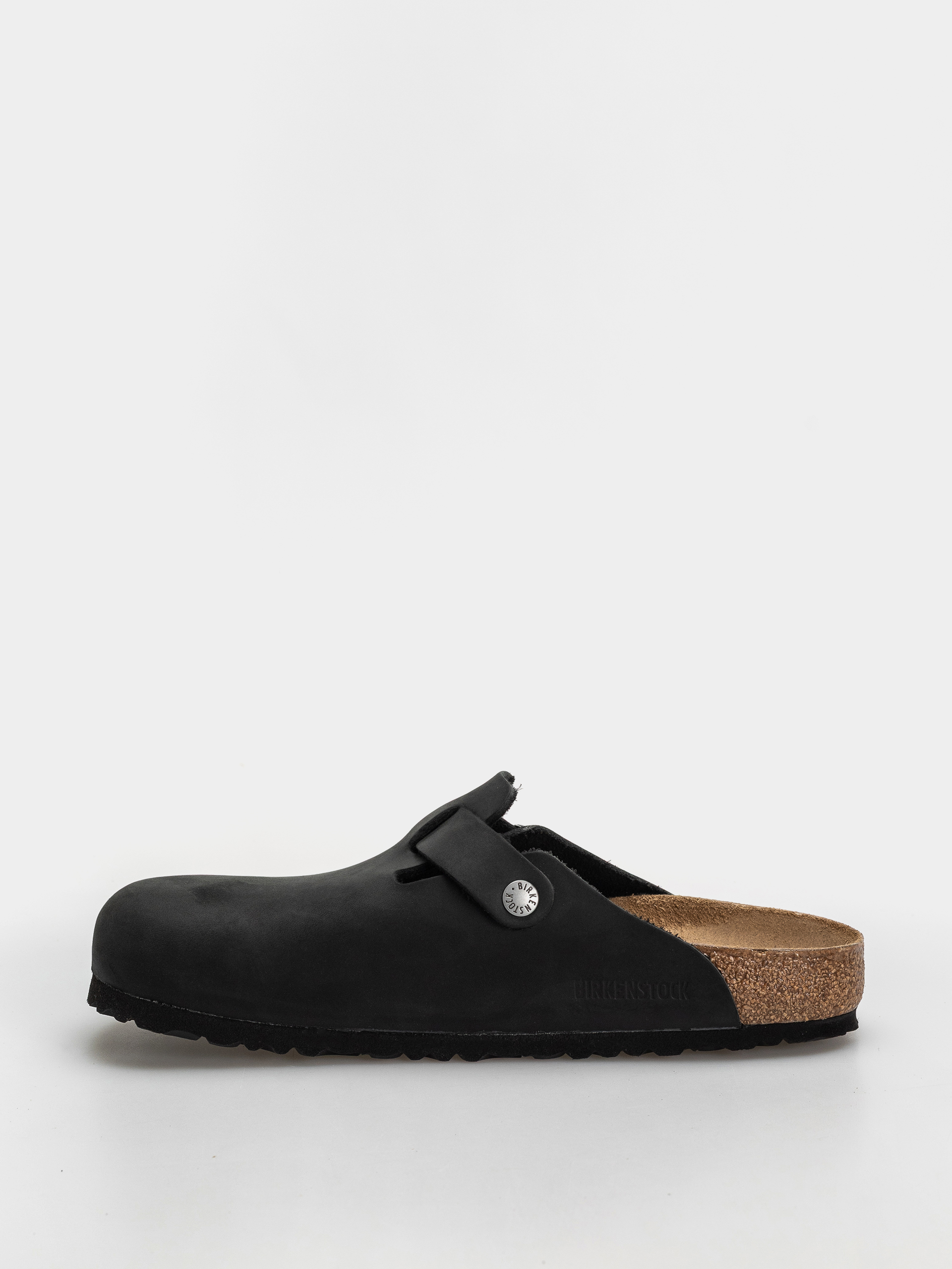 Birkenstock Boston Oiled Leather Regular Flip-flops (black)