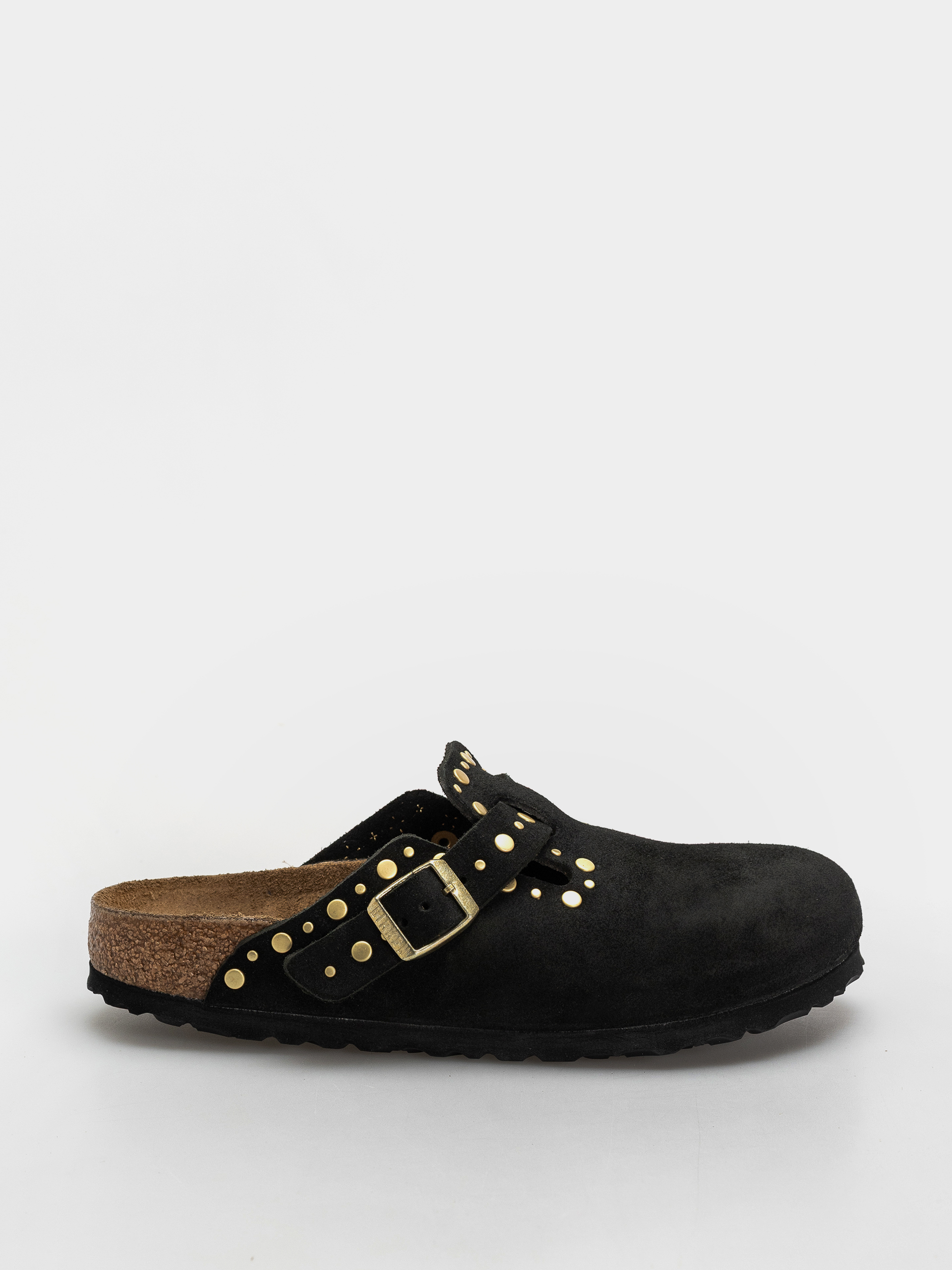 Birkenstock Boston Rivets Suede Leather Narrow Wmn Flip-flops (black)