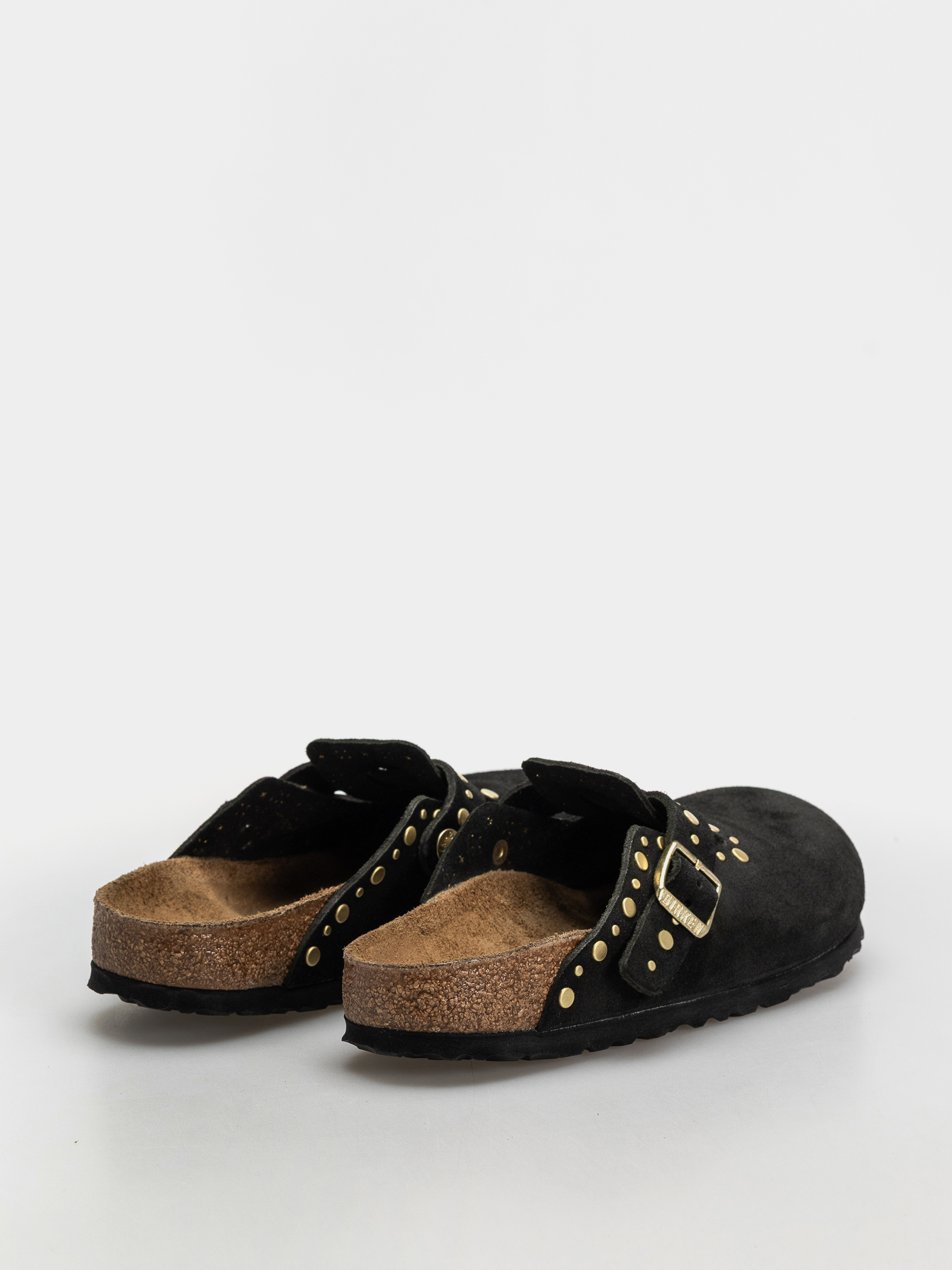 Birkenstock Boston Rivets Suede Leather Narrow Wmn Flip-flops (black)