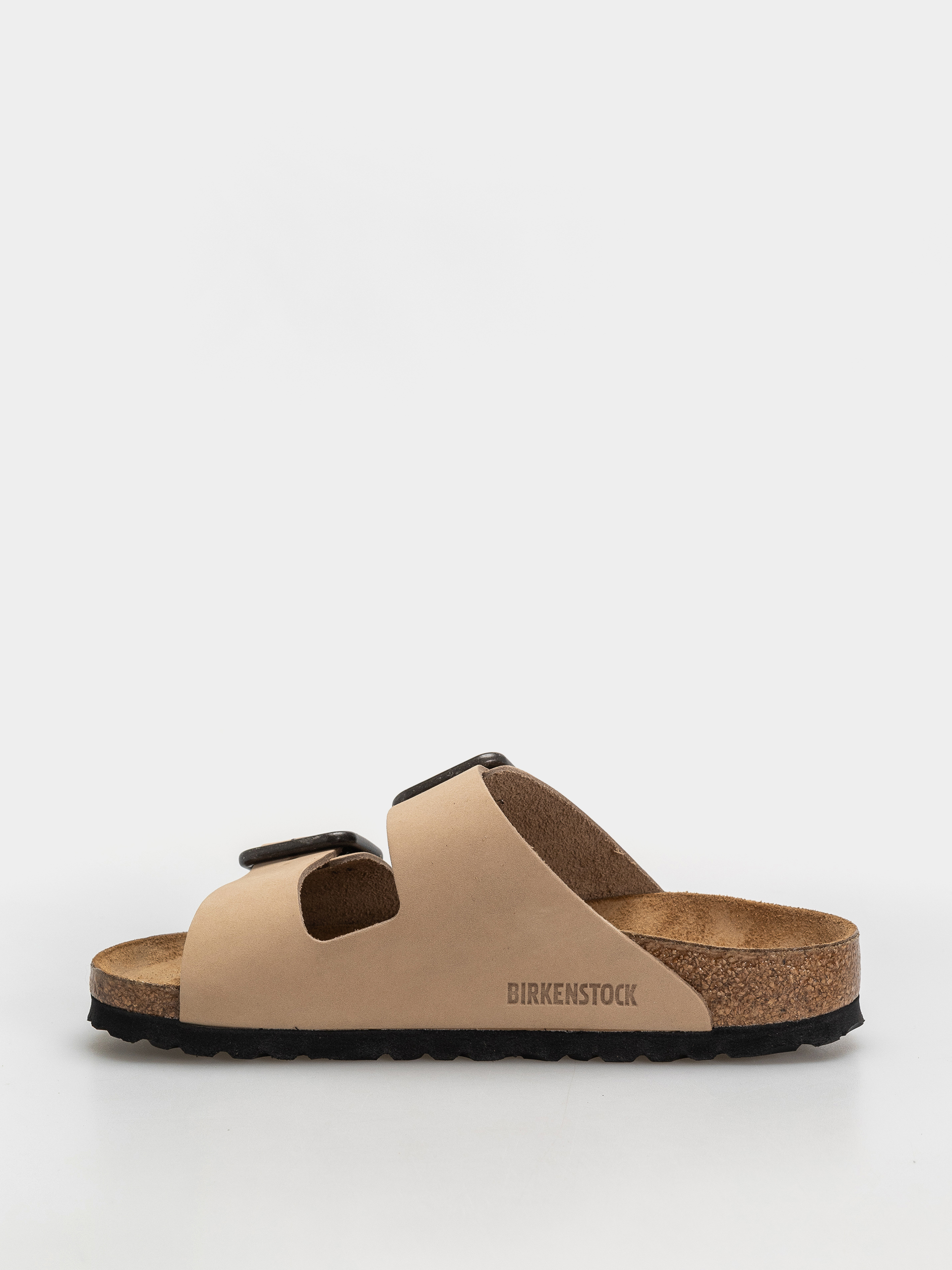 Birkenstock Arizona Wire Buckle Nubuck Leather Narrow Flip-flops (sandcastle)