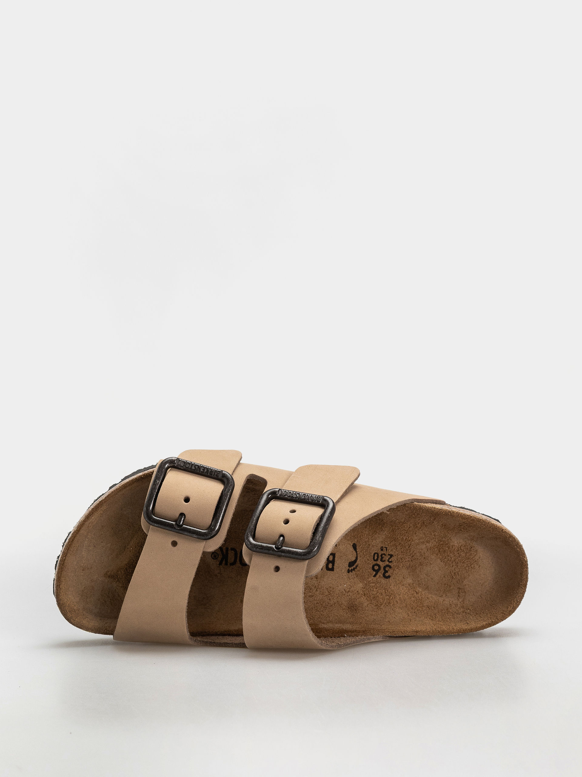 Birkenstock Arizona Wire Buckle Nubuck Leather Narrow Flip-flops (sandcastle)