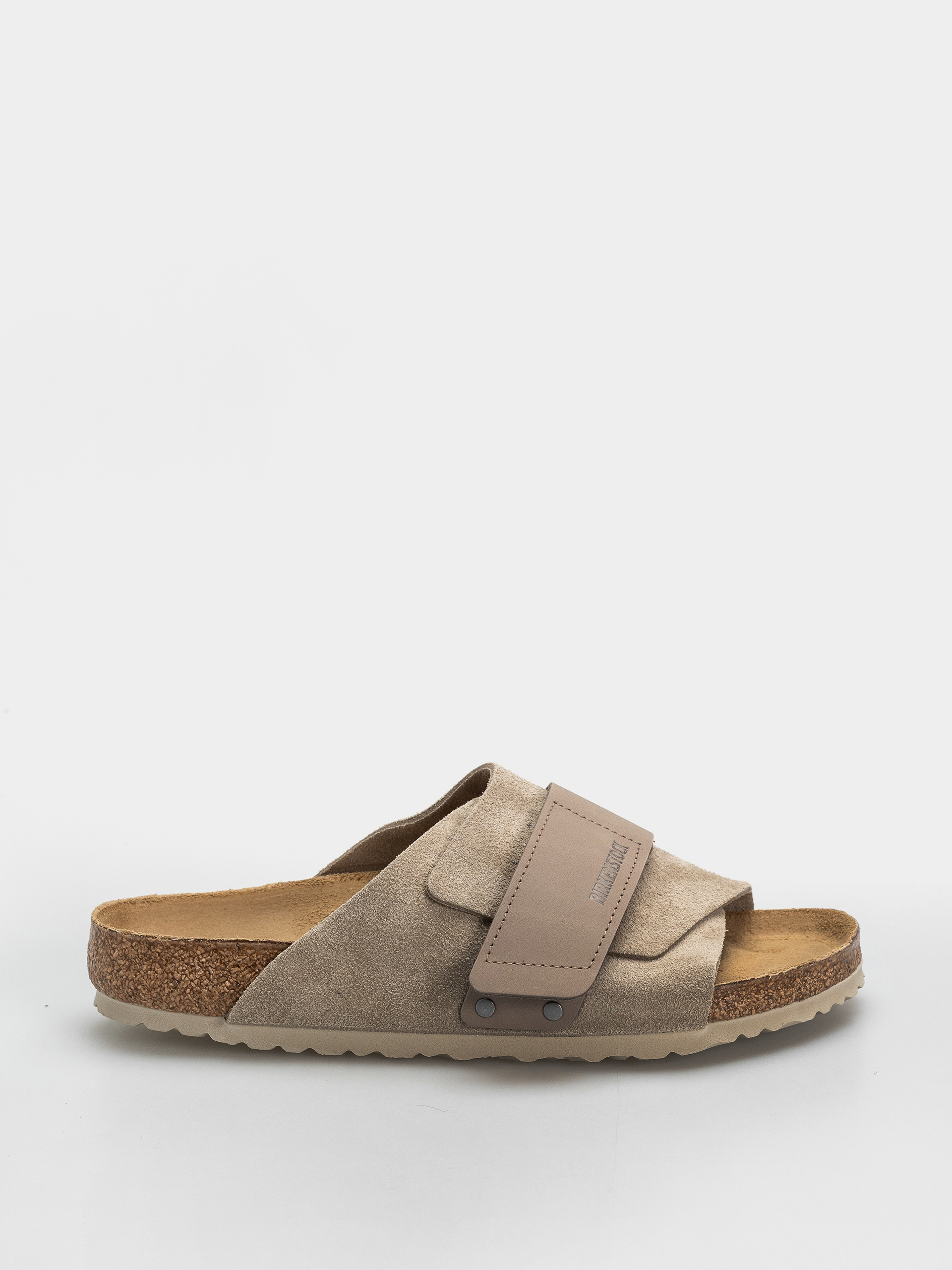 Birkenstock Kyoto Nubuck Suede Leather Regular Flip-flops (taupe)