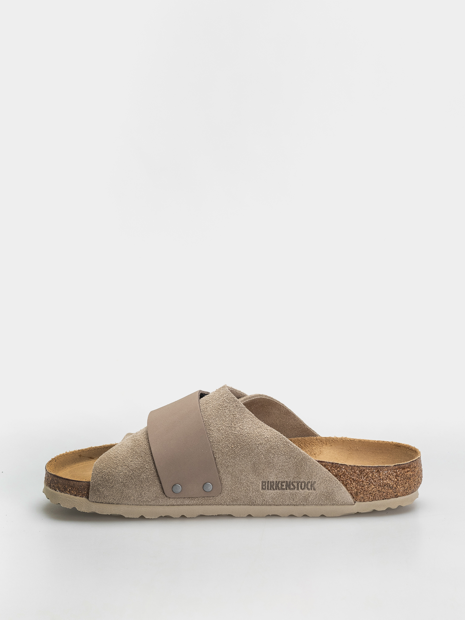 Birkenstock Kyoto Nubuck Suede Leather Regular Flip Flops (taupe)