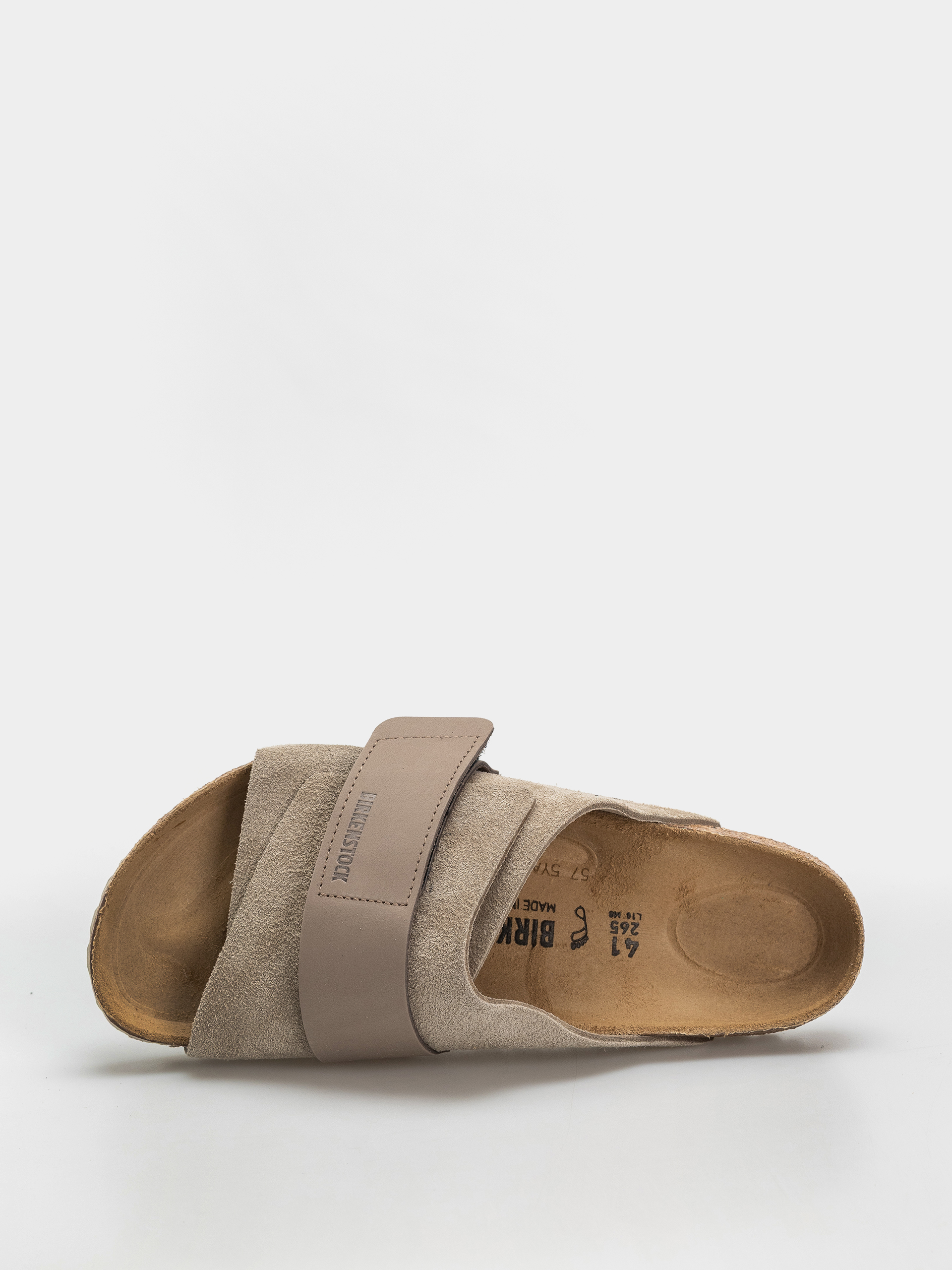 Birkenstock Kyoto Nubuck Suede Leather Regular Flip Flops (taupe)