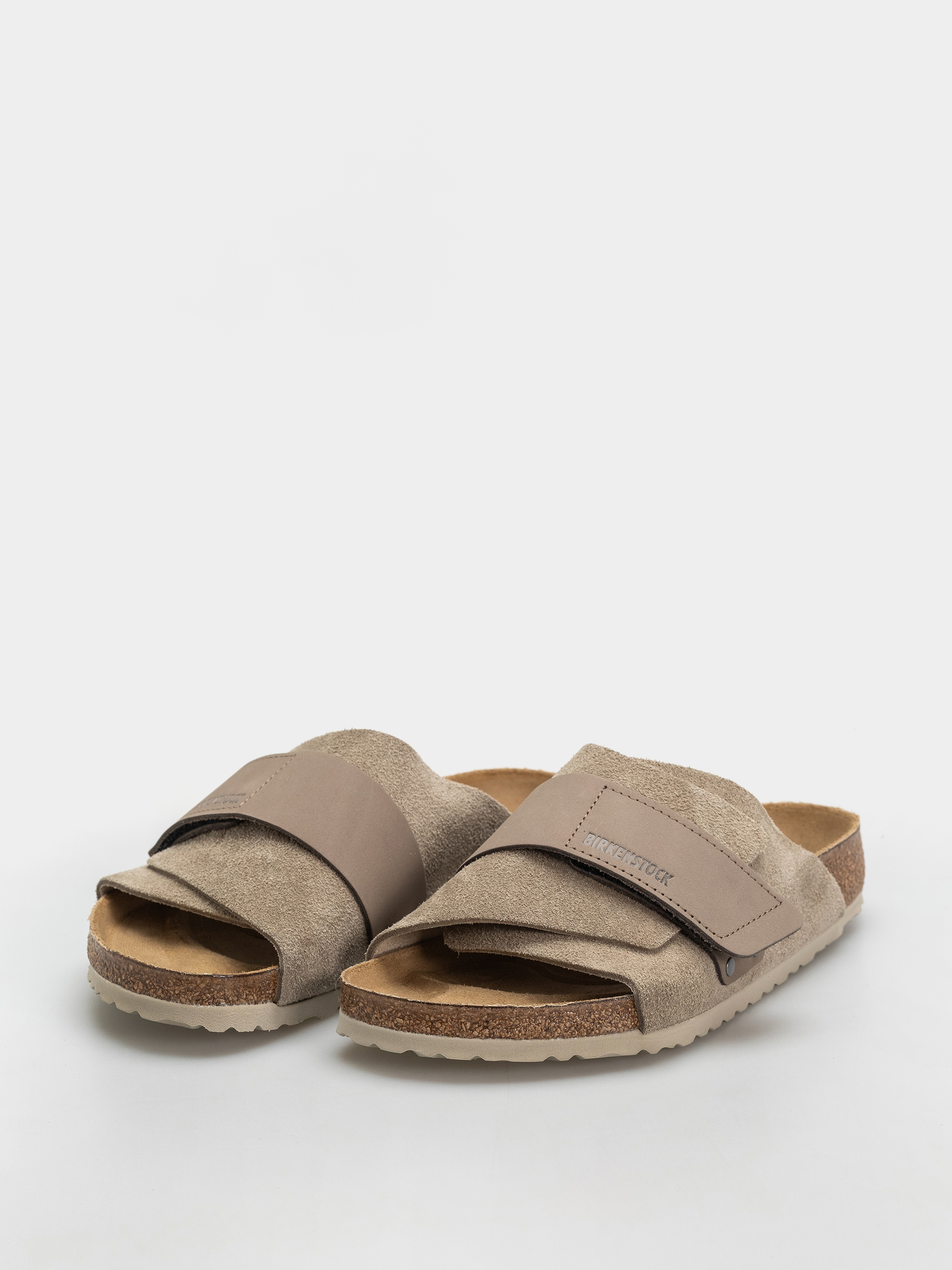 Birkenstock Kyoto Nubuck Suede Leather Regular Flip Flops (taupe)