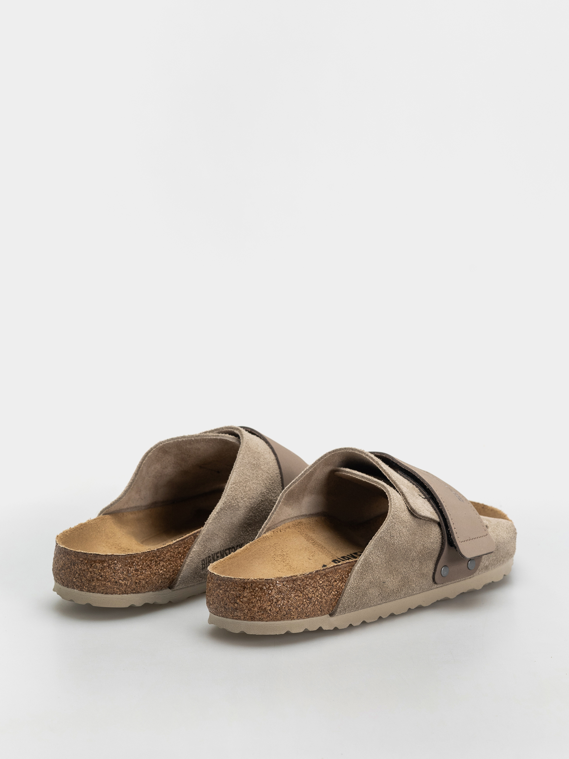 Birkenstock Kyoto Nubuck Suede Leather Regular Flip-flops (taupe)