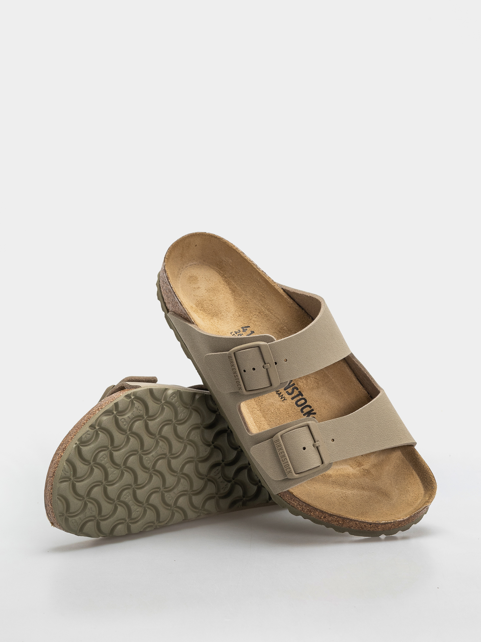 Birkenstock Arizona Birko Flor Regular Flip-flops (faded khaki)