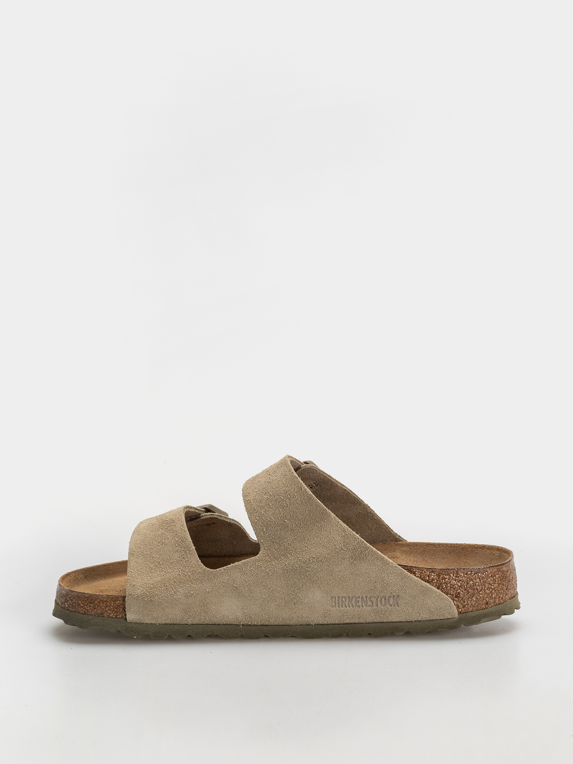 Birkenstock Arizona Suede Leather Regular Flip-flops (faded khaki)