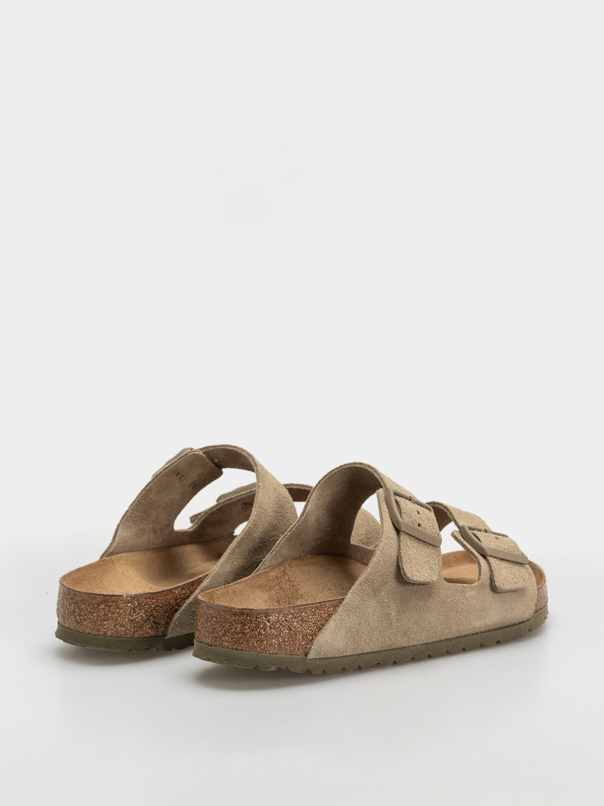 Birkenstock Arizona Suede Leather Regular Flip-flops (faded khaki)