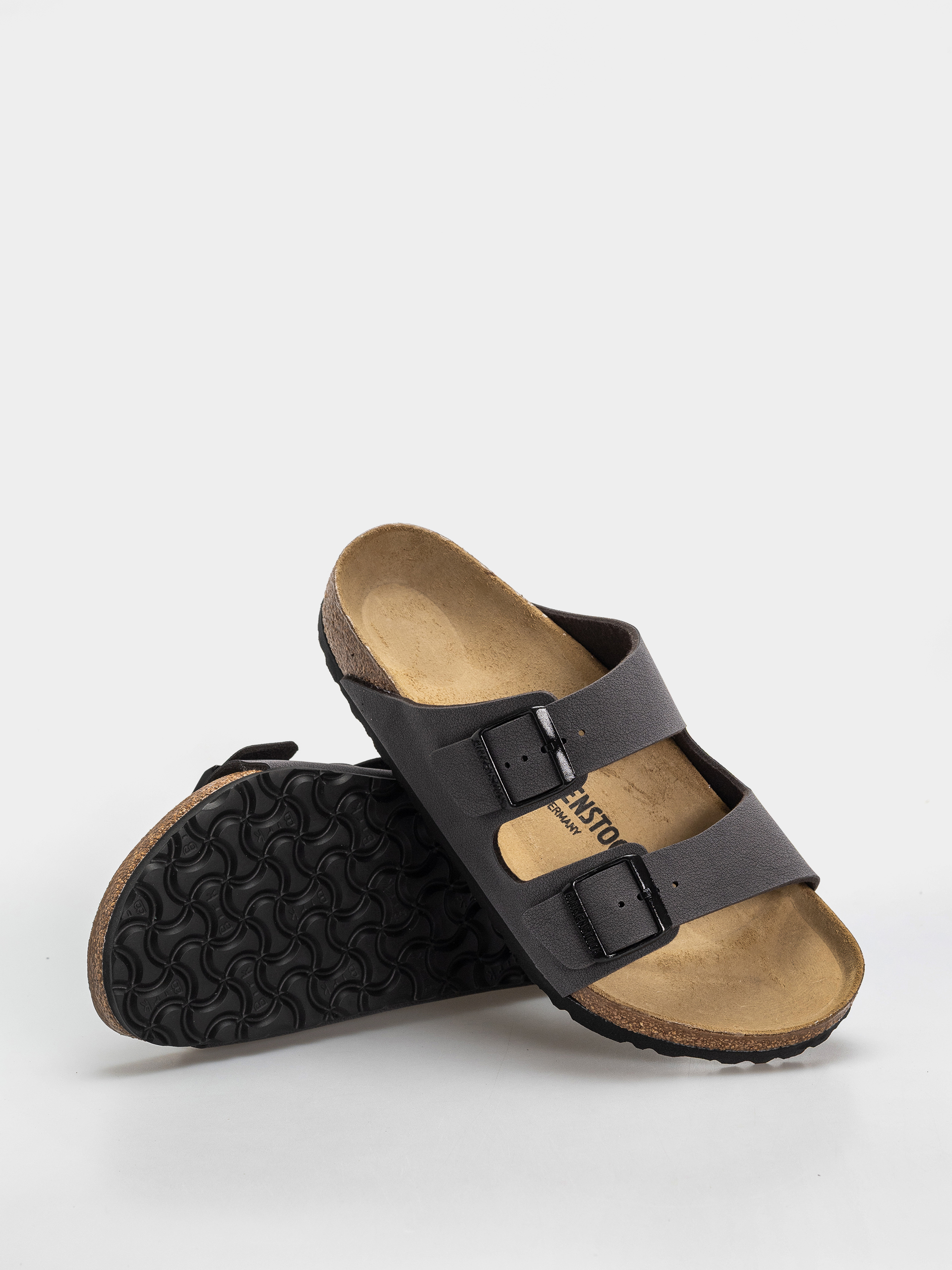 Birkenstock Arizona Birkibuc Regular Flip Flops (velvet gray/black)