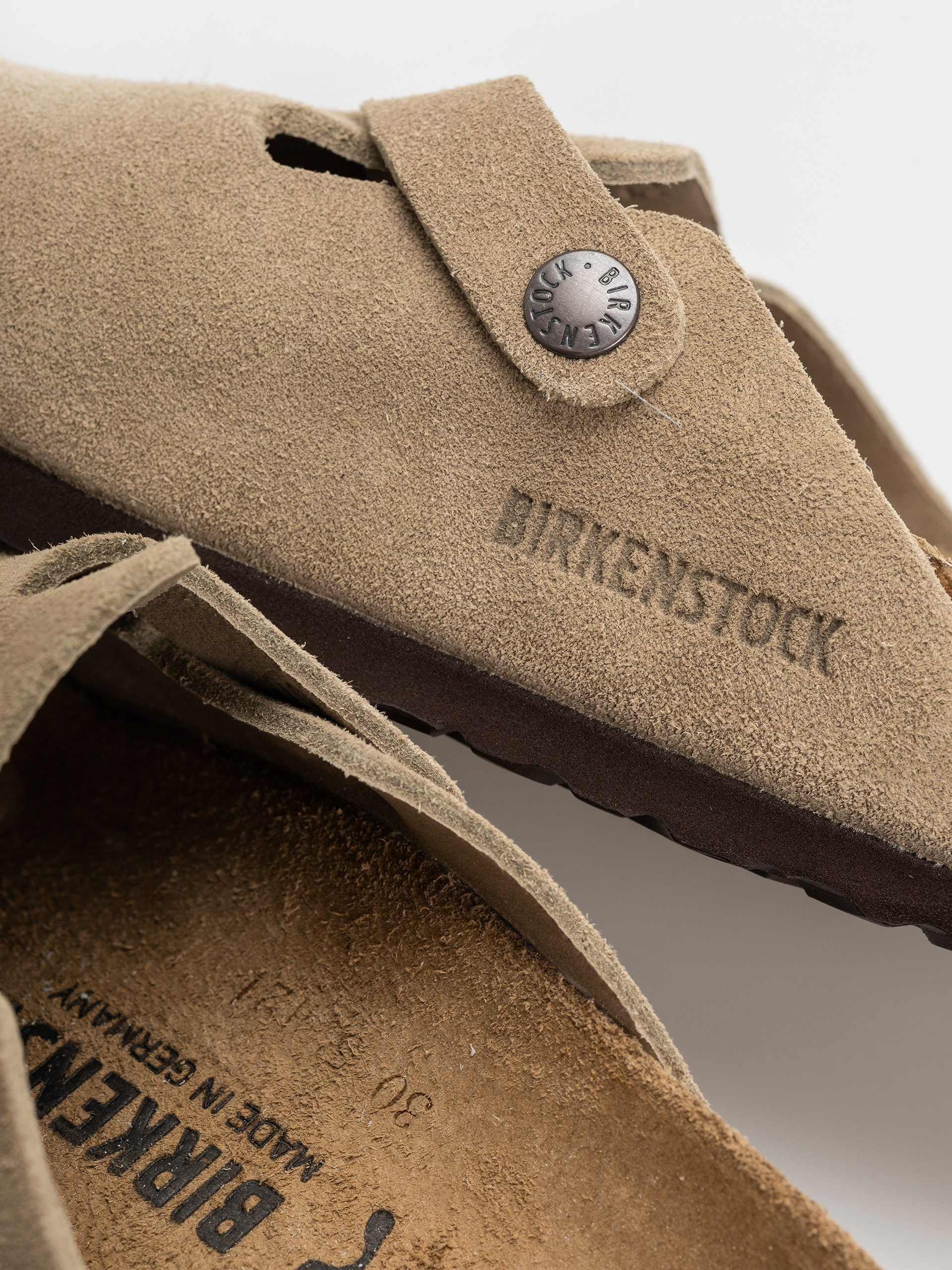 Birkenstock Boston Suede Leather Narrow Wmn Flip-flops (taupe)