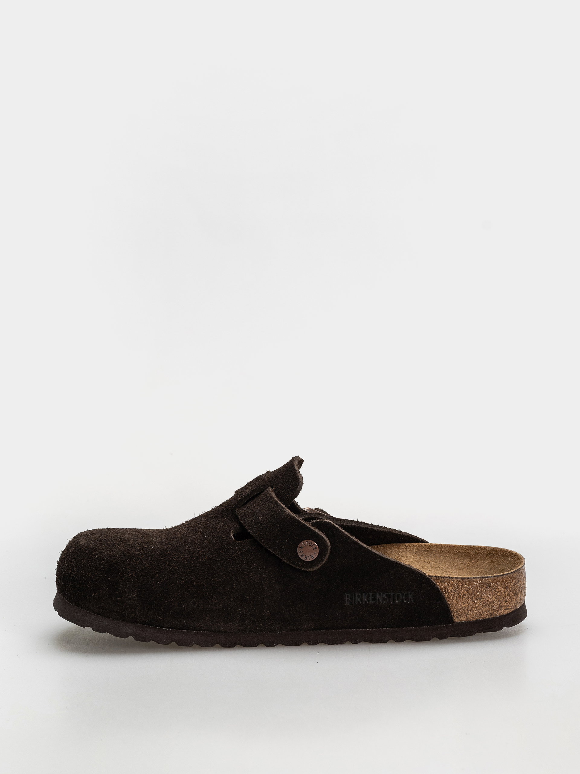 Birkenstock Boston Suede Regular Pantoletten (mocha)