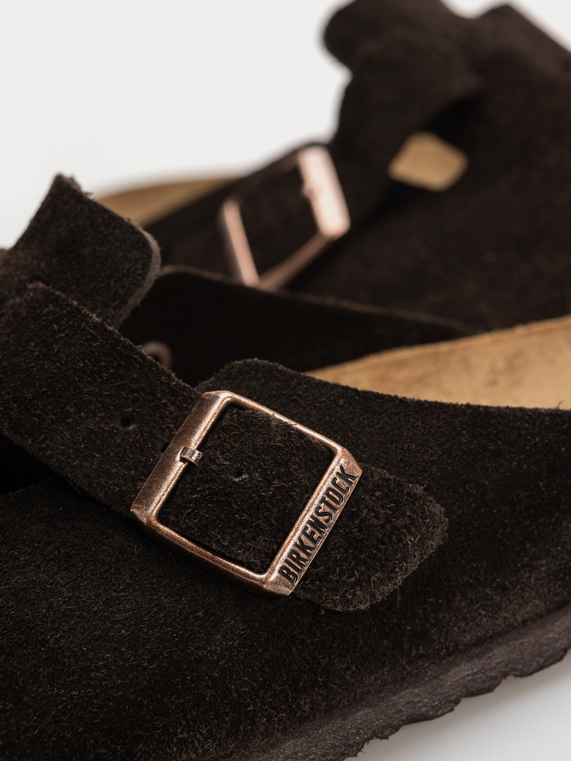 Birkenstock Boston Suede Regular Flip-flops (mocha)