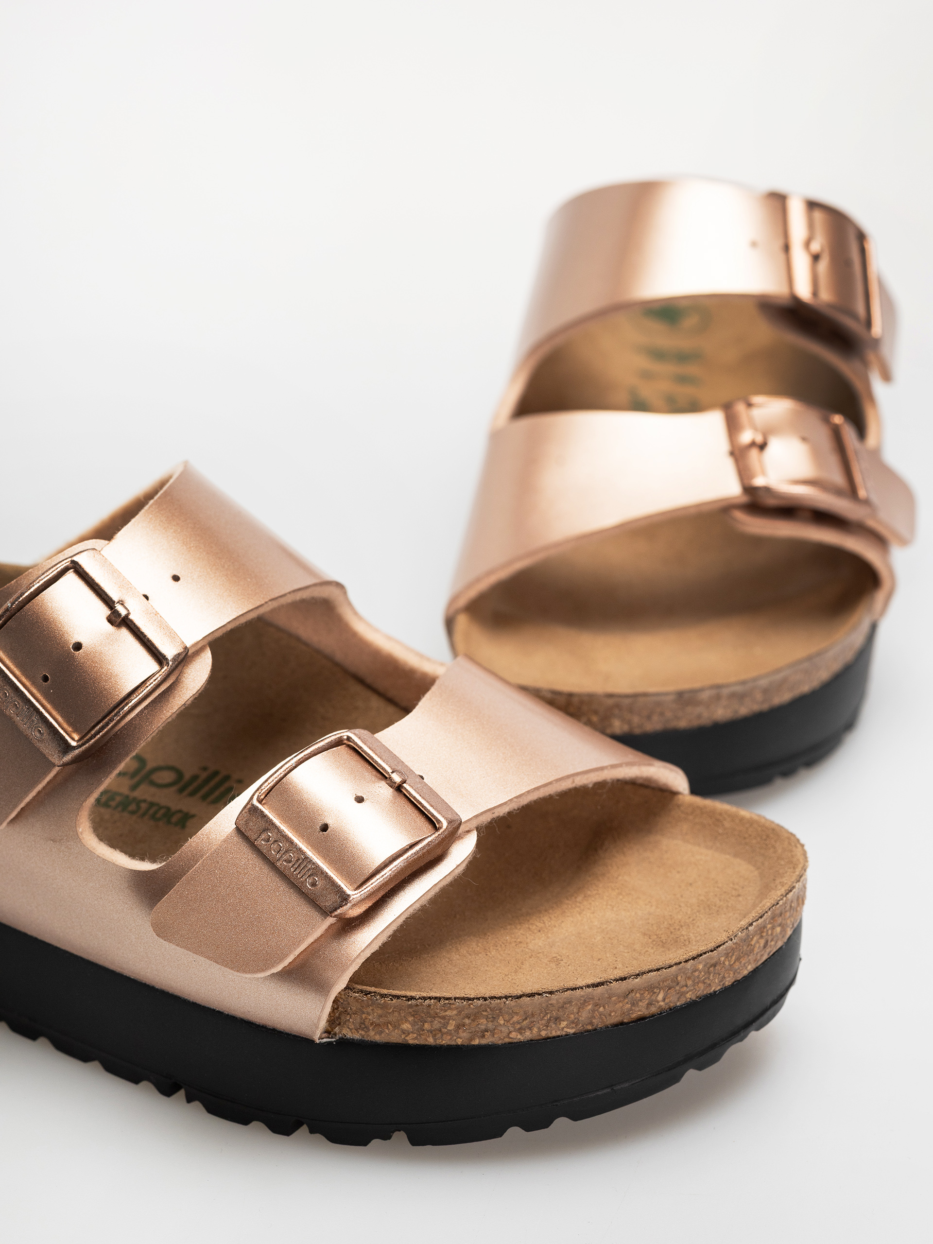 Birkenstock Arizona Flex Platform Birko Flor Narrow Wmn Flip Flops (electric metallic copper)