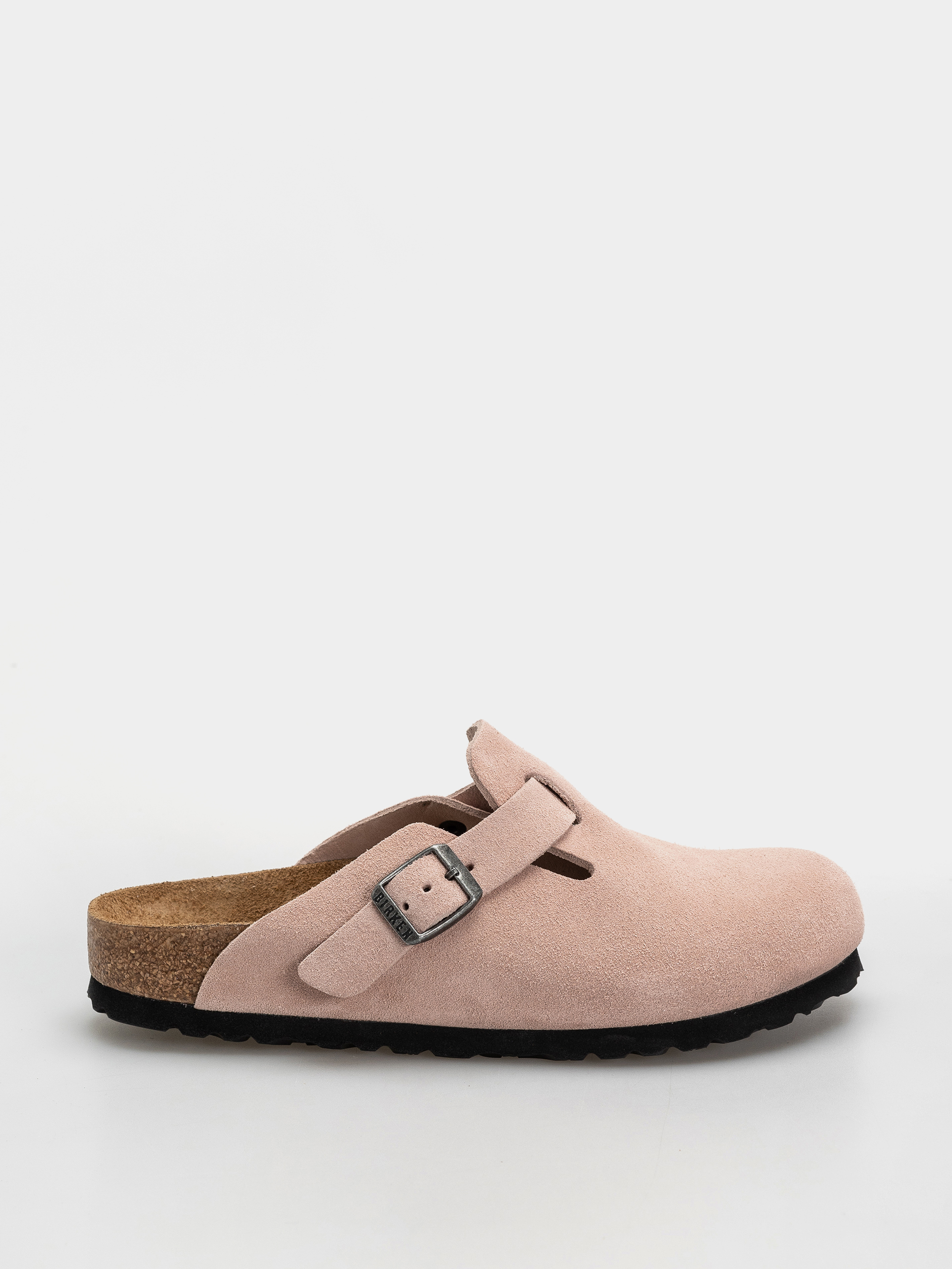 Birkenstock Boston Suede Leather Narrow Flip-flops (pink clay)