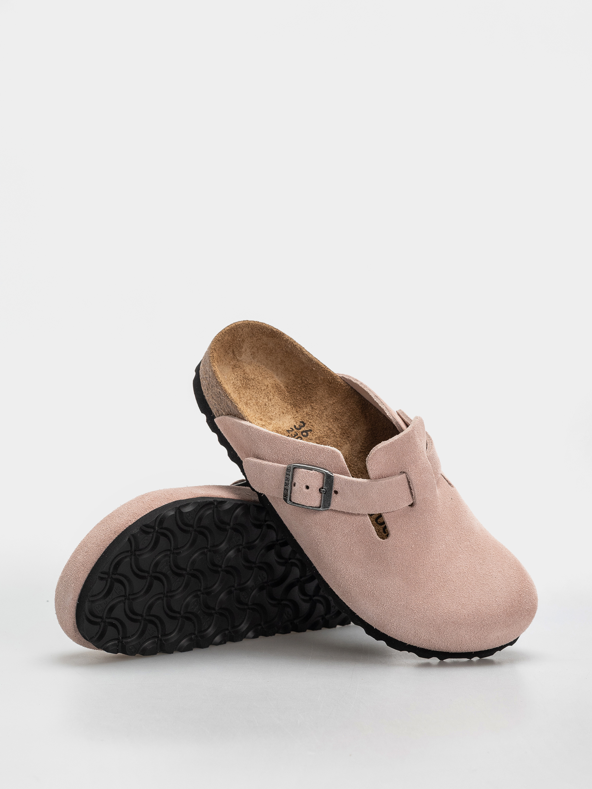 Birkenstock Boston Suede Leather Narrow Flip Flops (pink clay)