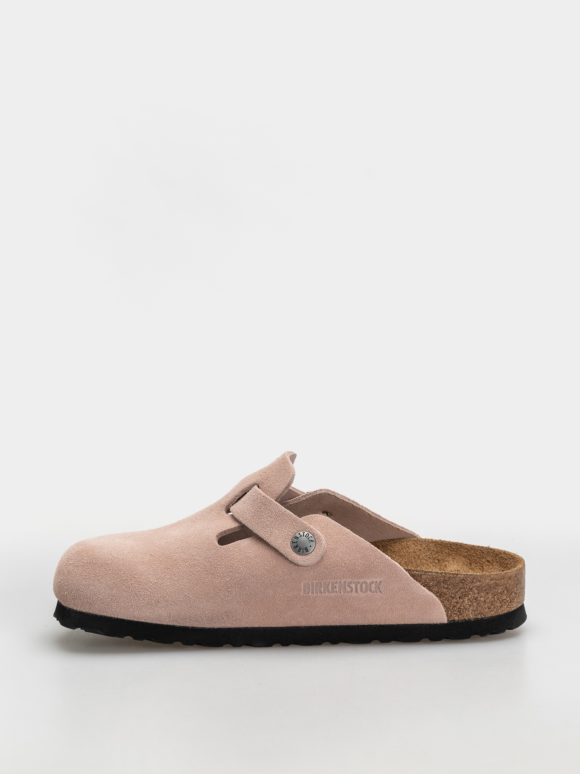 Birkenstock Boston Suede Leather Narrow Flip Flops (pink clay)
