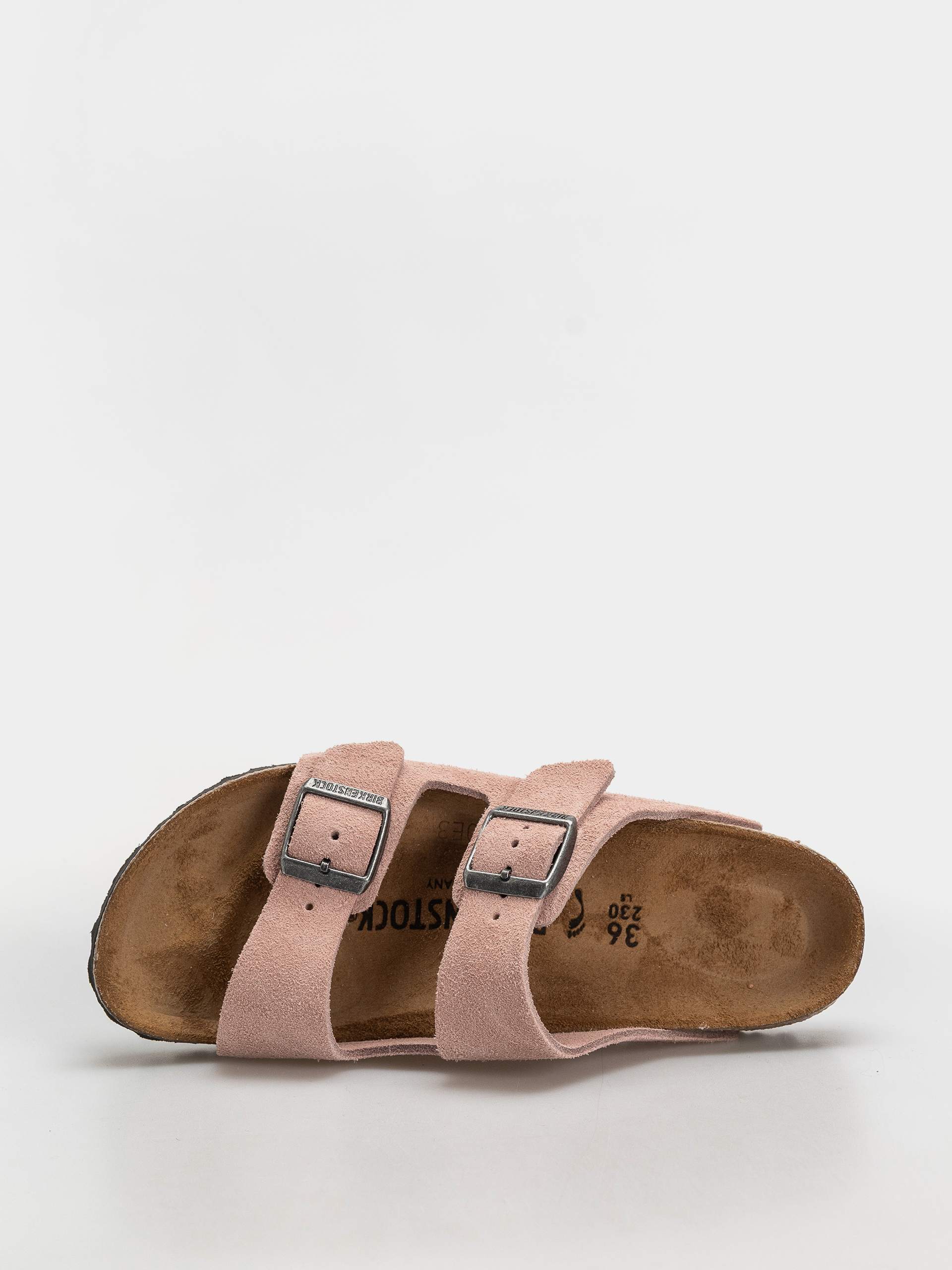 Birkenstock Arizona Suede Leather Narrow Flip-flops (pink clay)