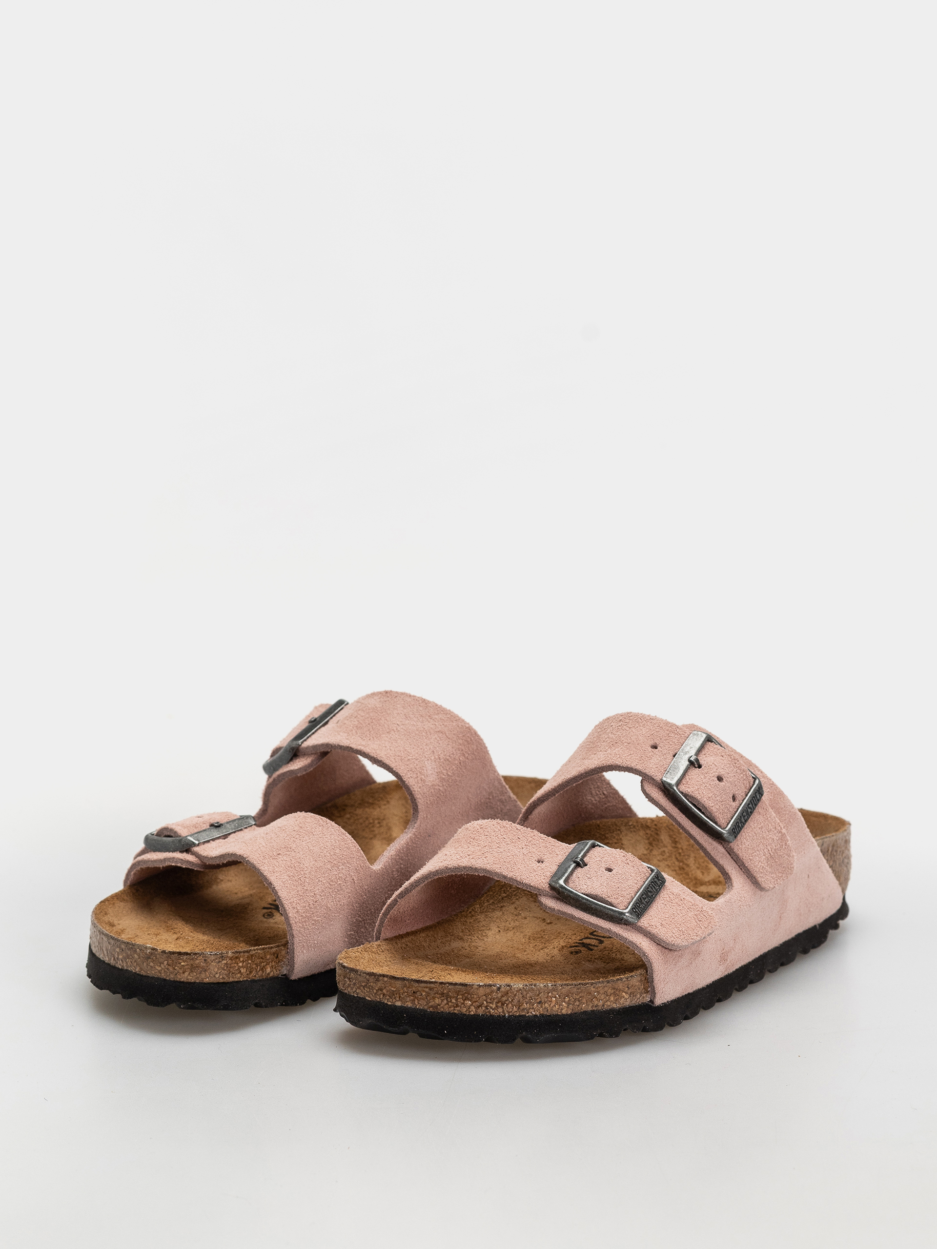 Birkenstock Arizona Suede Leather Narrow Flip-flops (pink clay)