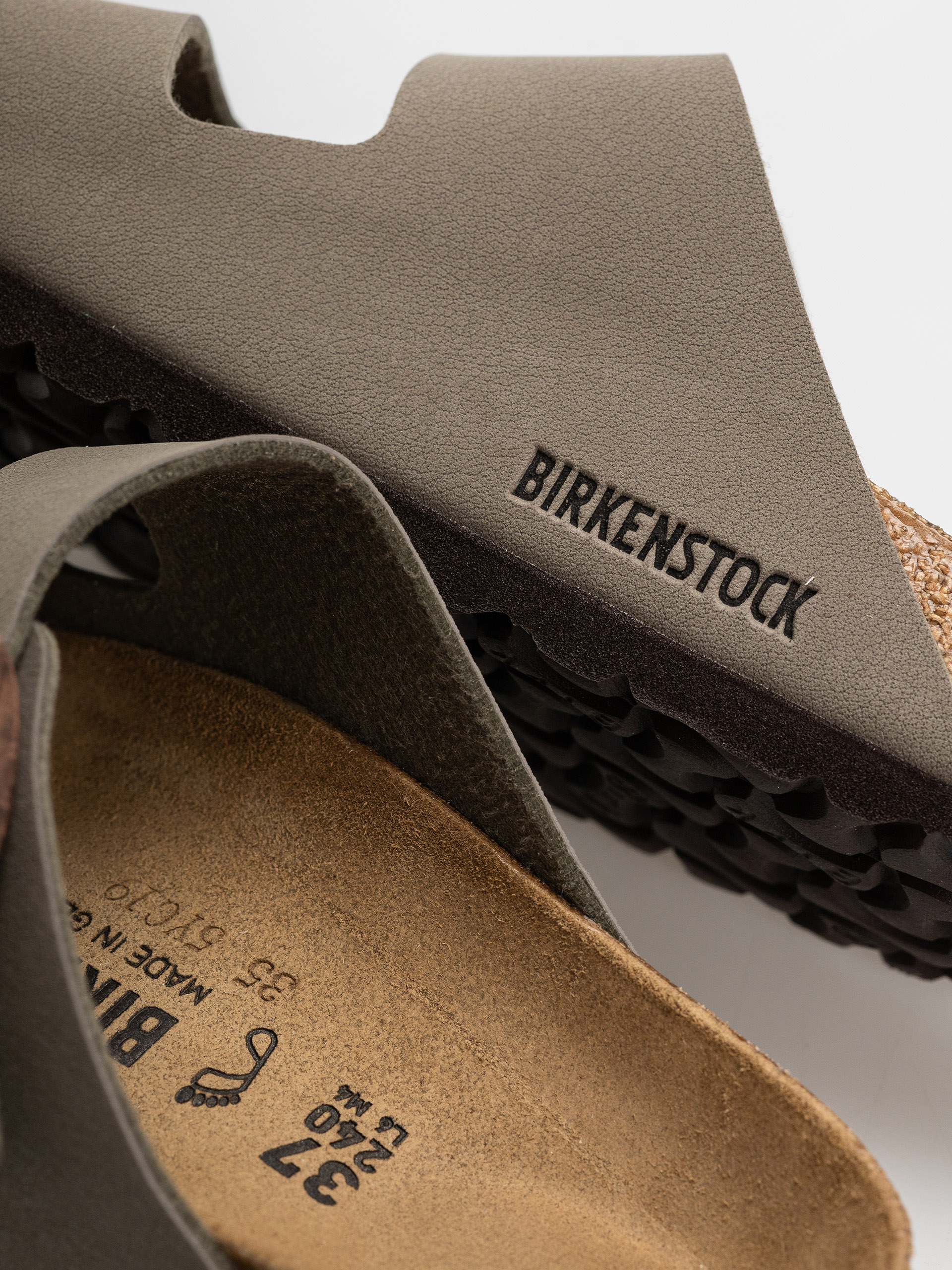 Birkenstock Arizona Birkibuc Regular Flip Flops (stone)