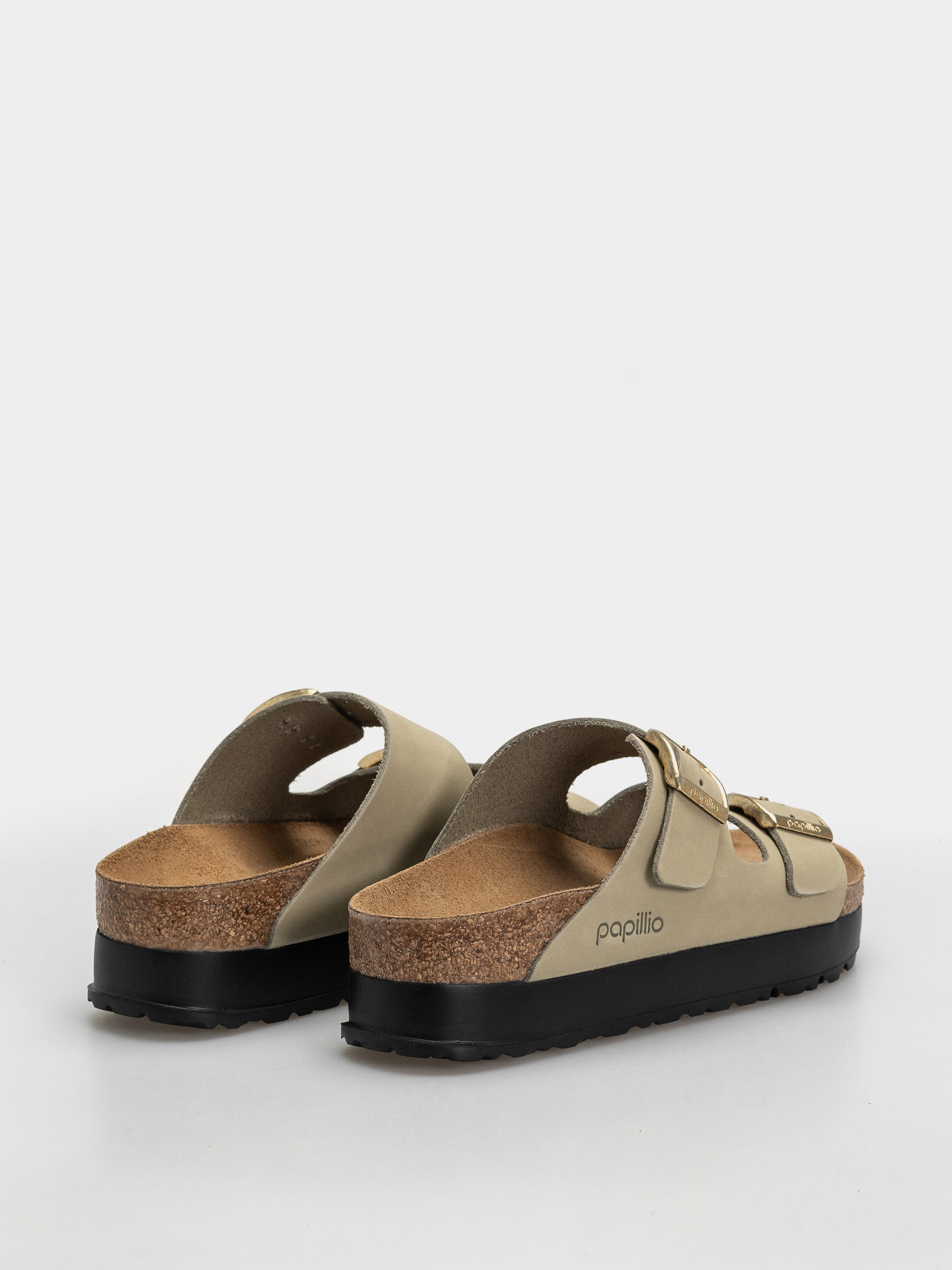 Birkenstock Arizona Flex Platform Nubuck Leather Narrow Wmn Flip-flops (eucalyptus)