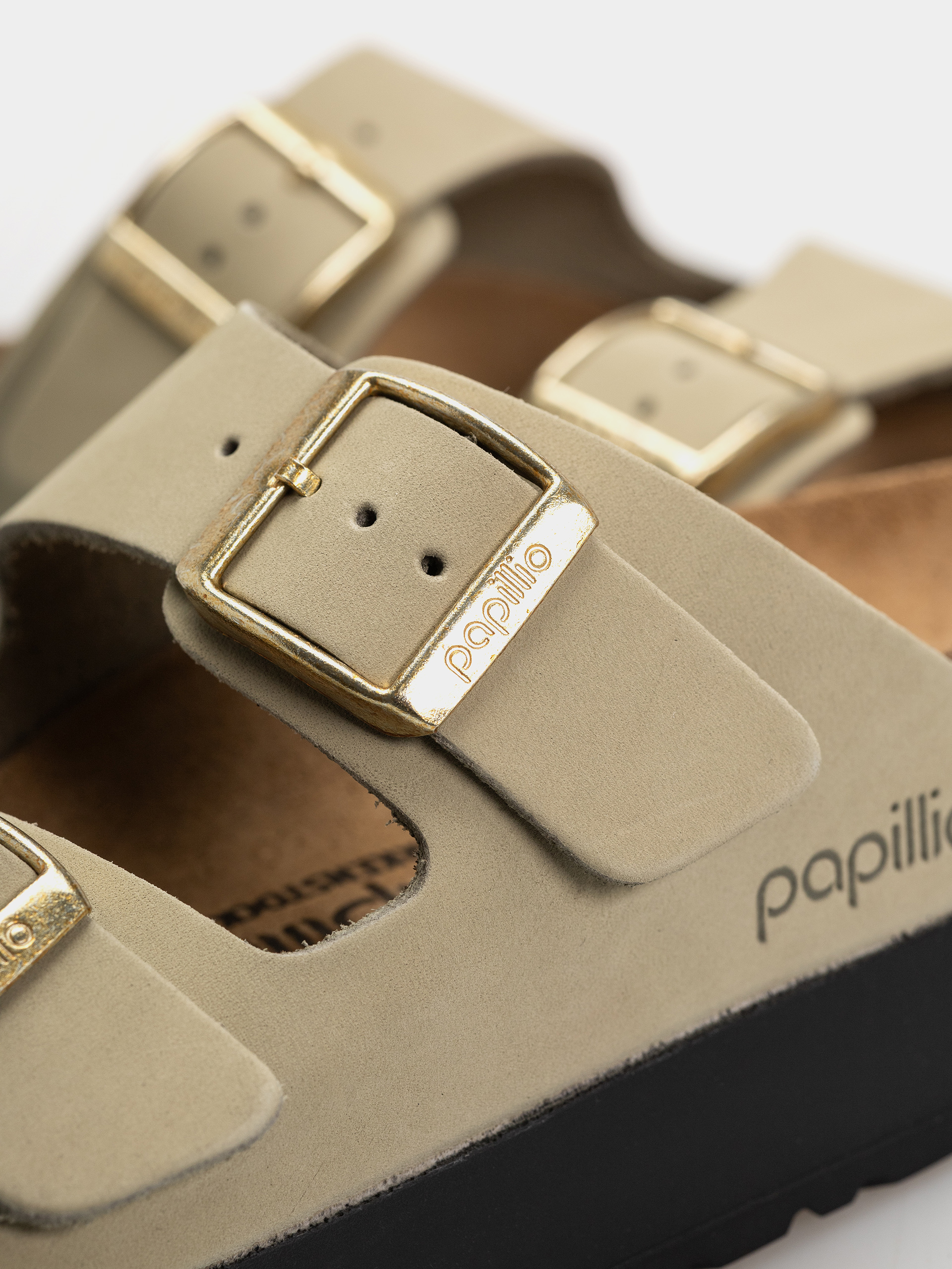 Birkenstock Arizona Flex Platform Nubuck Leather Narrow Wmn Flip-flops (eucalyptus)