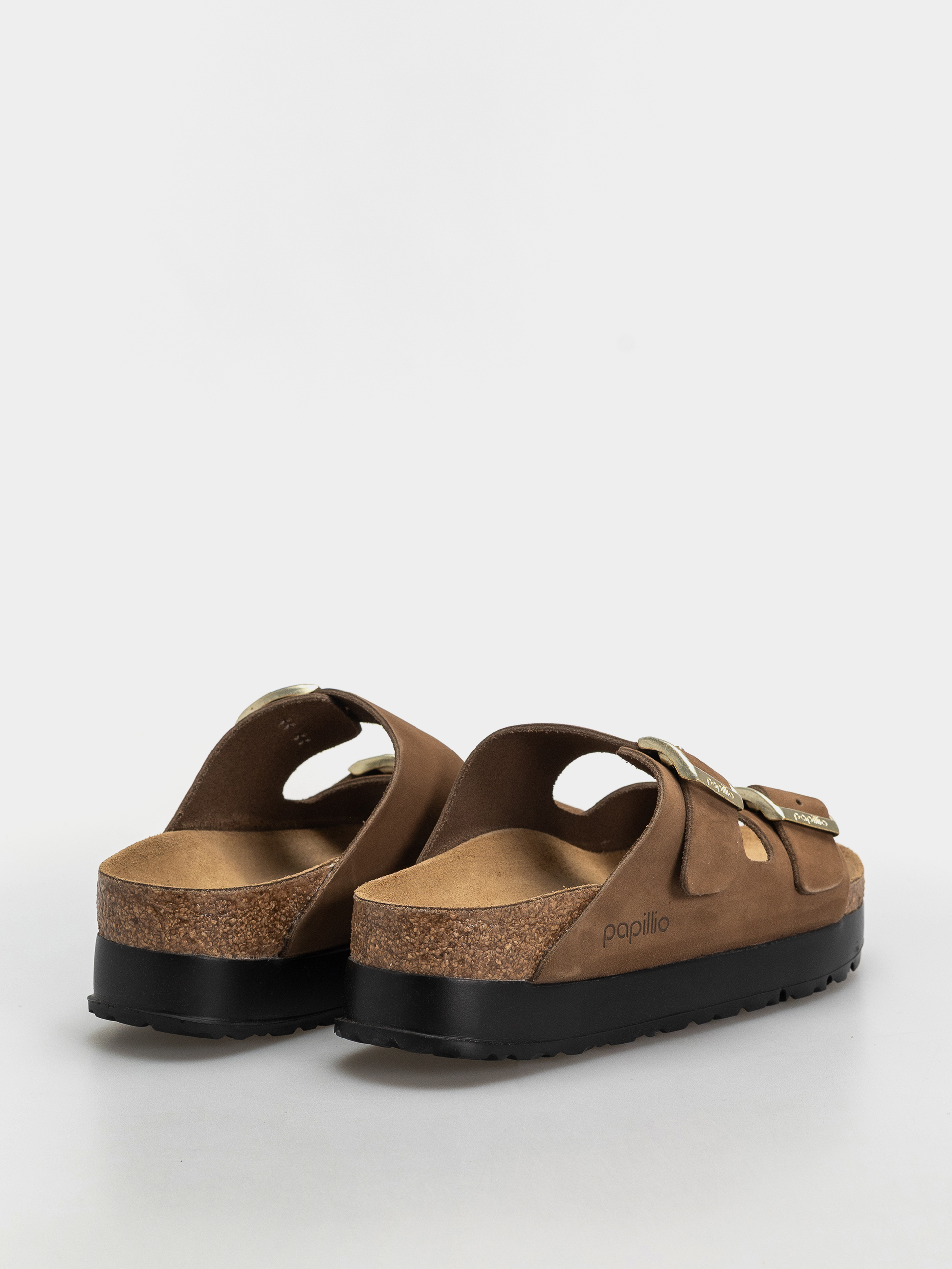 Birkenstock Arizona Flex Platform Nubuck Leather Narrow Wmn Flip-flops (dark tea)