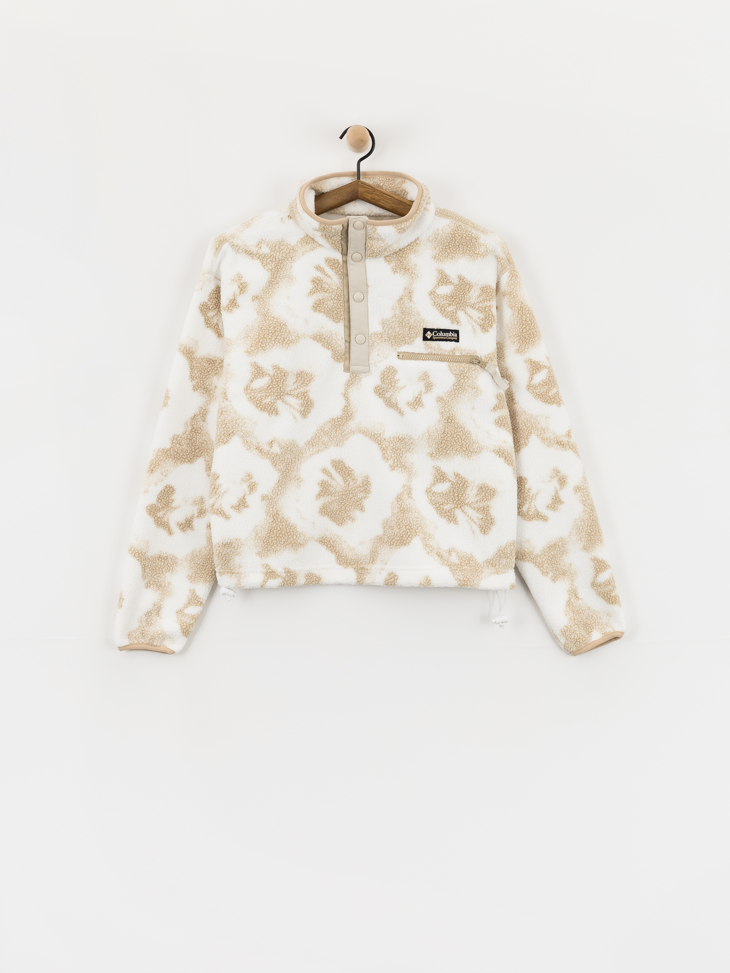 Columbia Helvetia II Printed Cropped Half Snap Wmn Fleece Jacke (sea salt/sprayflower)