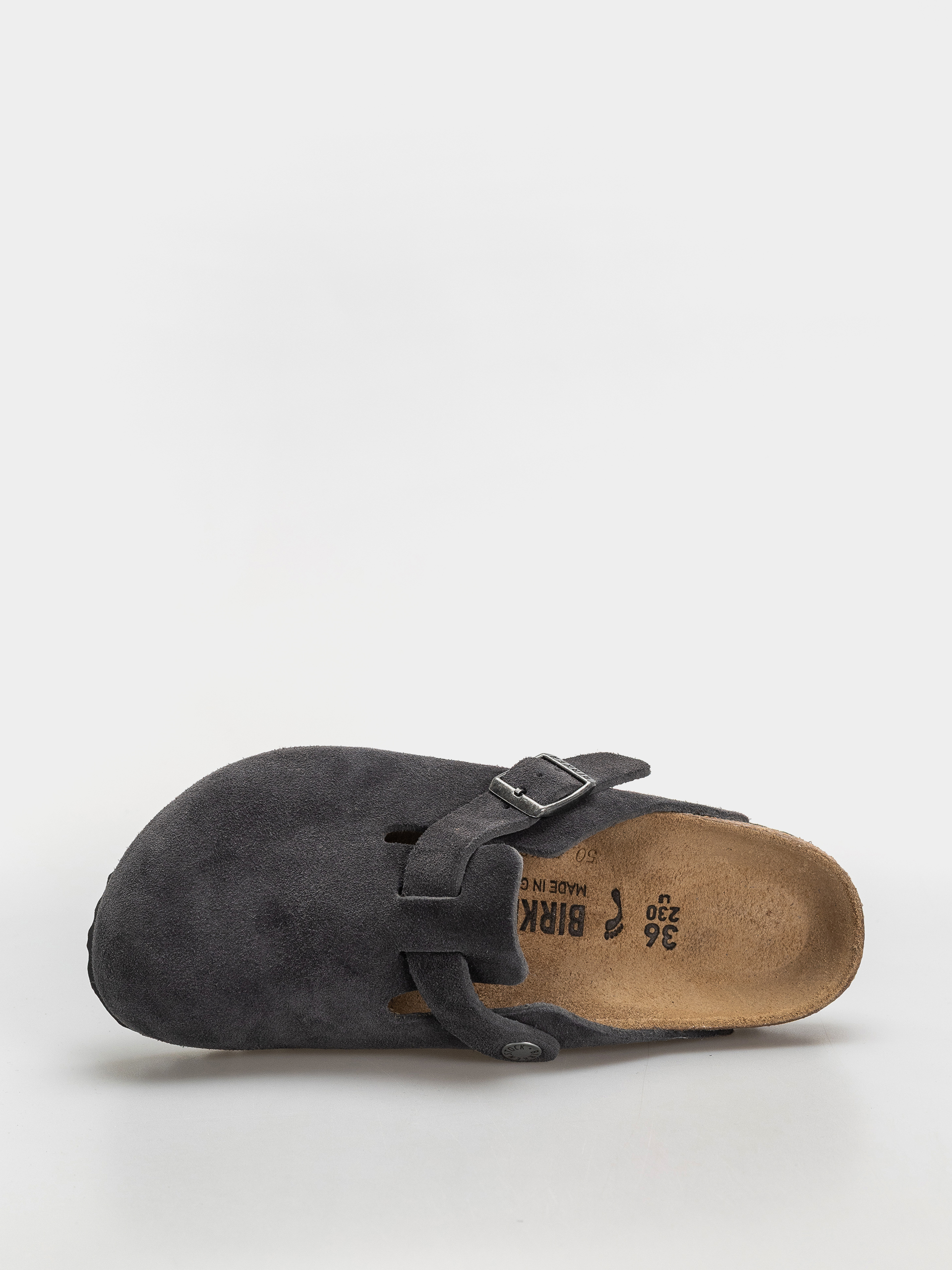 Birkenstock Boston Suede Leather Narrow Flip-flops (charcoal)