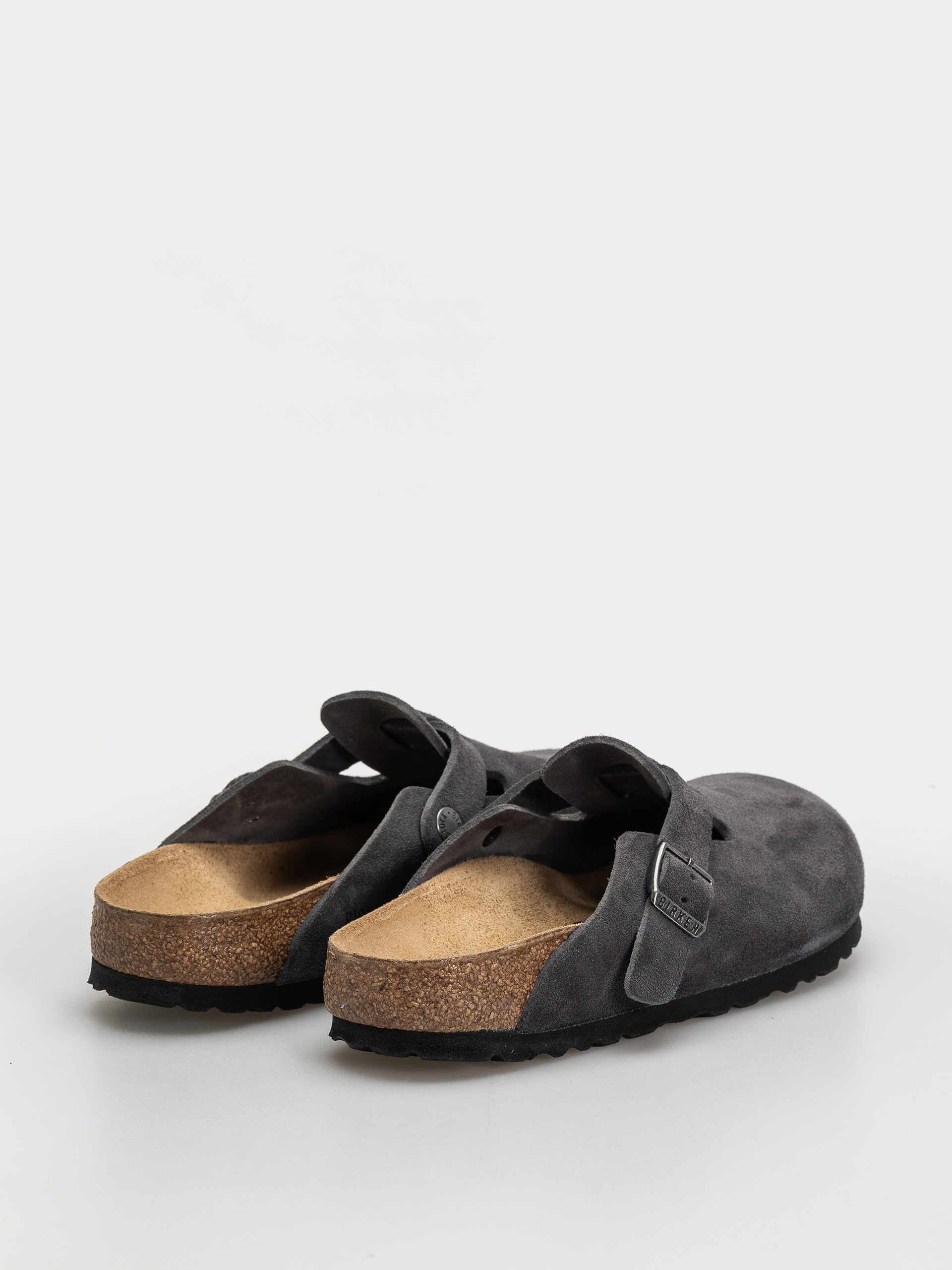Birkenstock Boston Suede Leather Narrow Flip-flops (charcoal)