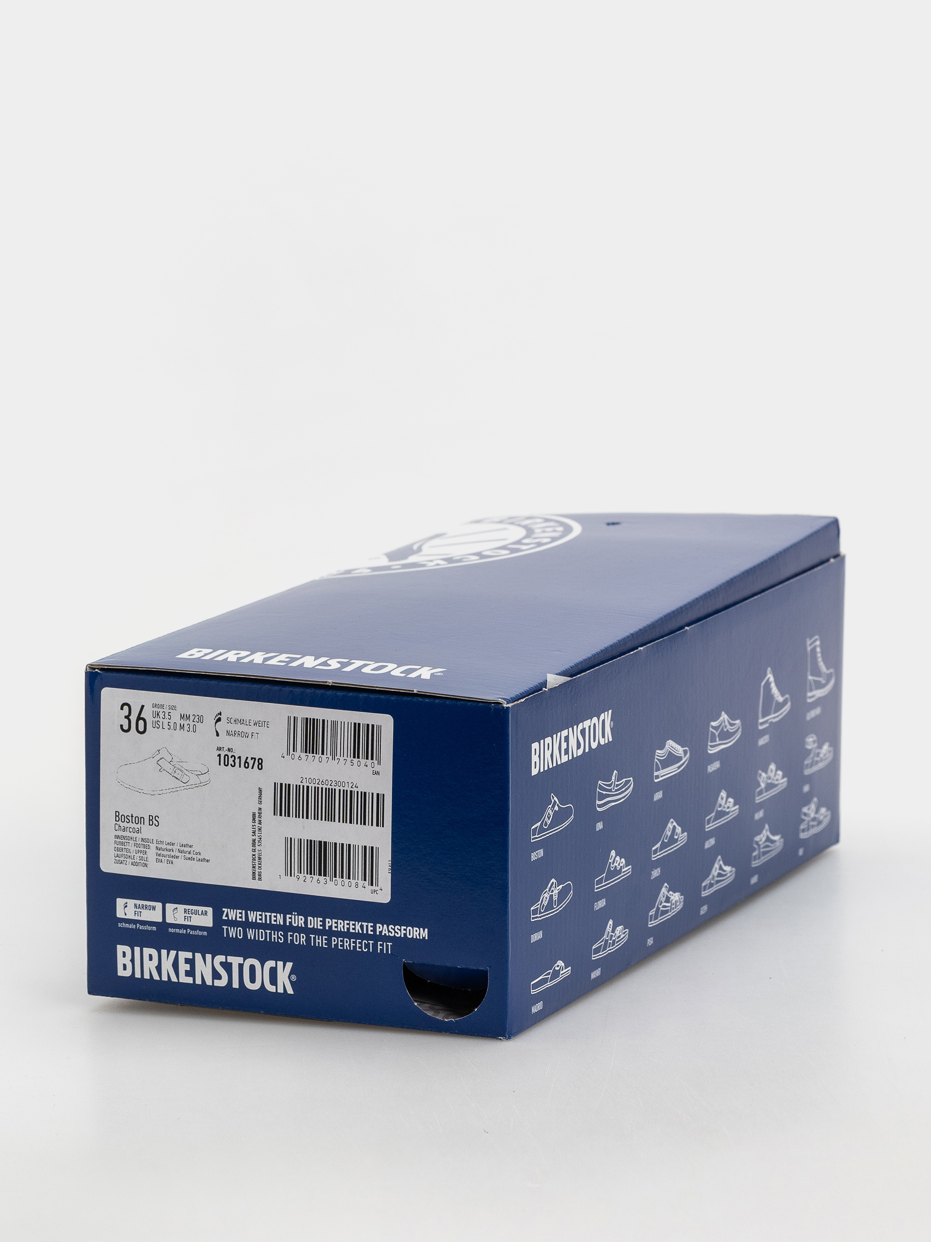 Birkenstock Boston Suede Leather Narrow Flip Flops (charcoal)