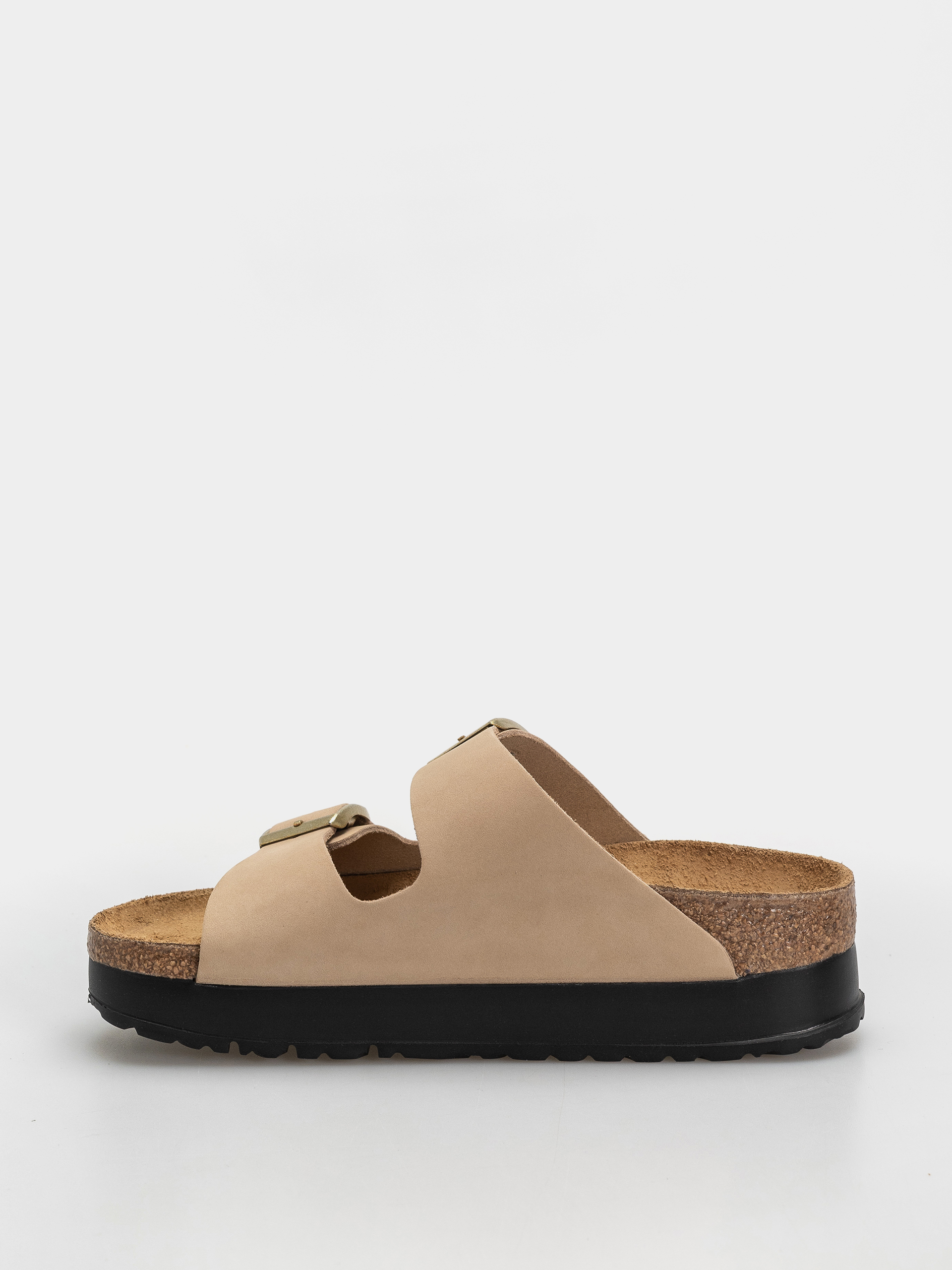 Birkenstock Arizona Flex Platform Nubuck Leather Narrow Wmn Flip-flops (sandcastle)