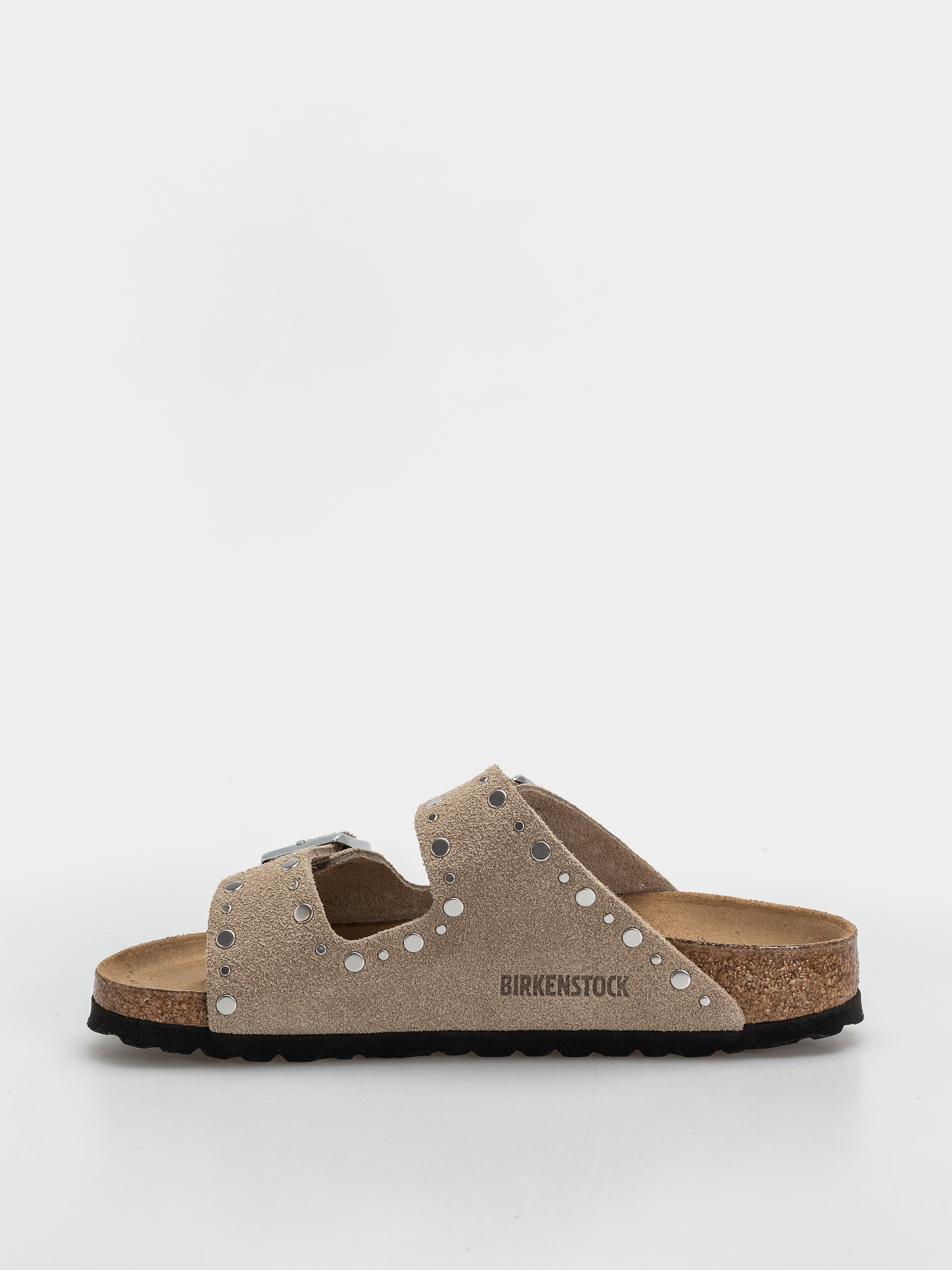 Birkenstock Arizona Rivets Suede Leather Narrow Wmn Flip-flops (taupe)