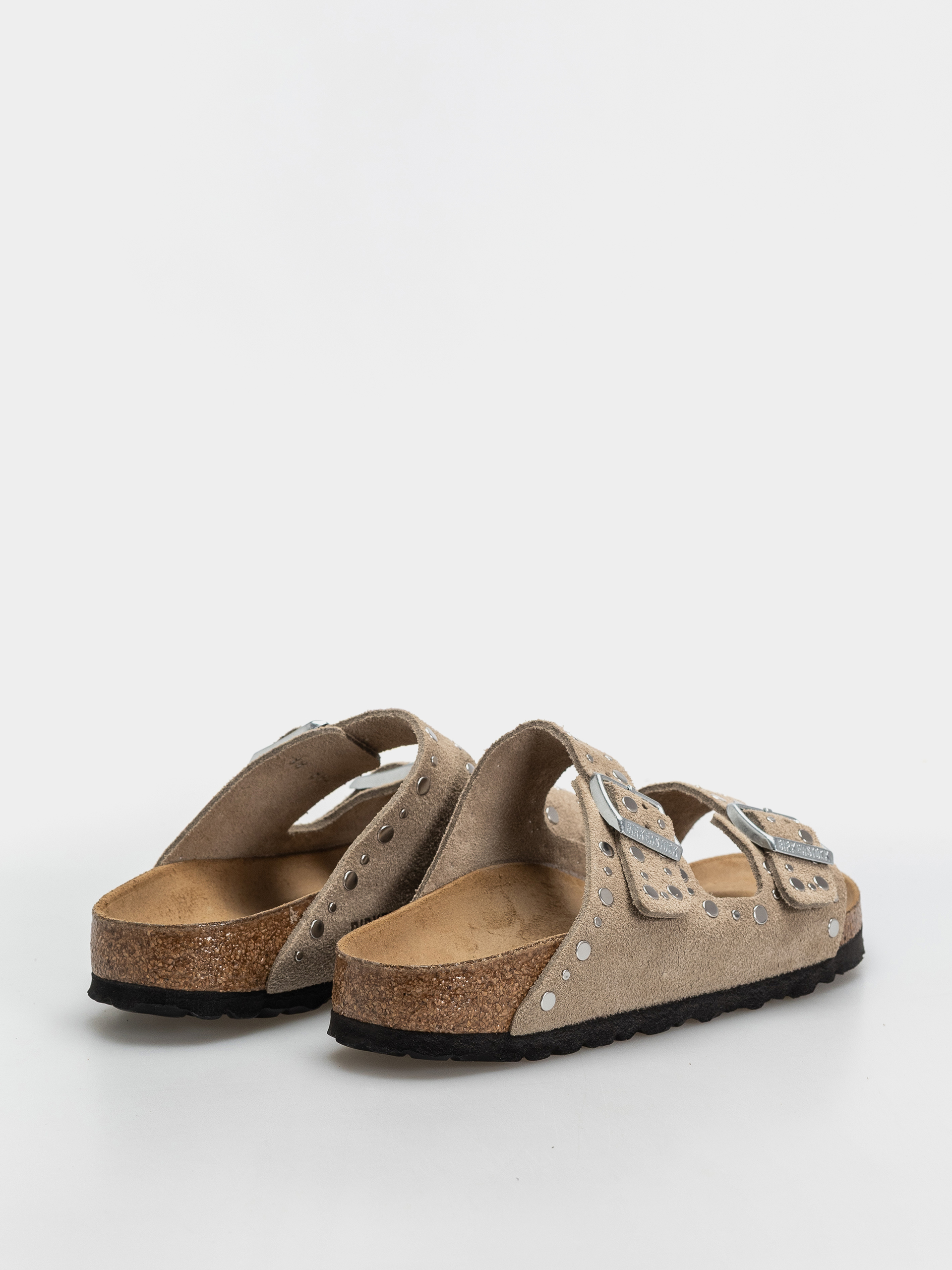 Birkenstock Arizona Rivets Suede Leather Narrow Wmn Flip Flops (taupe)