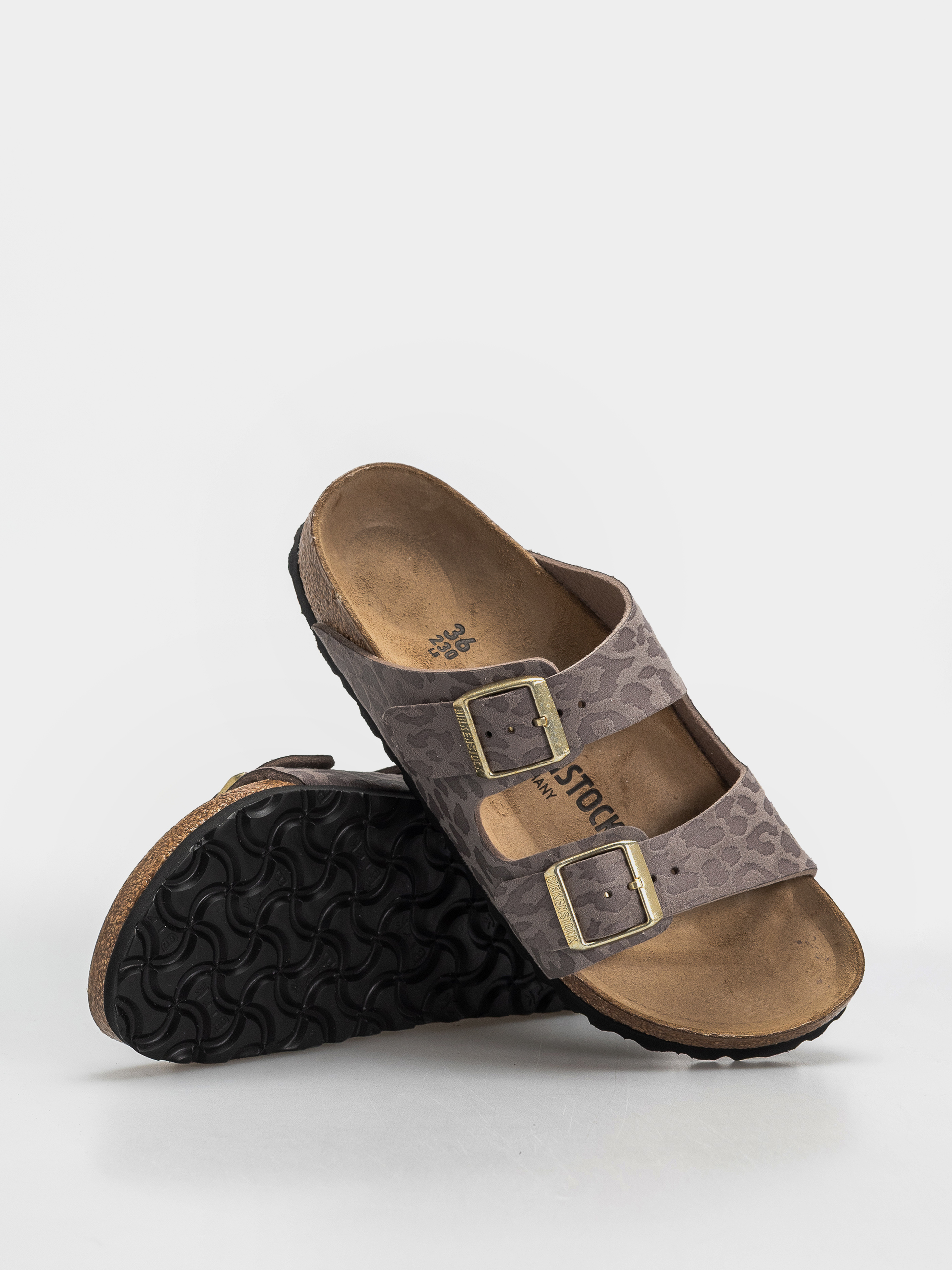 Birkenstock Arizona Synthetics Narrow Wmn Flip Flops (syn leo grey taupe)