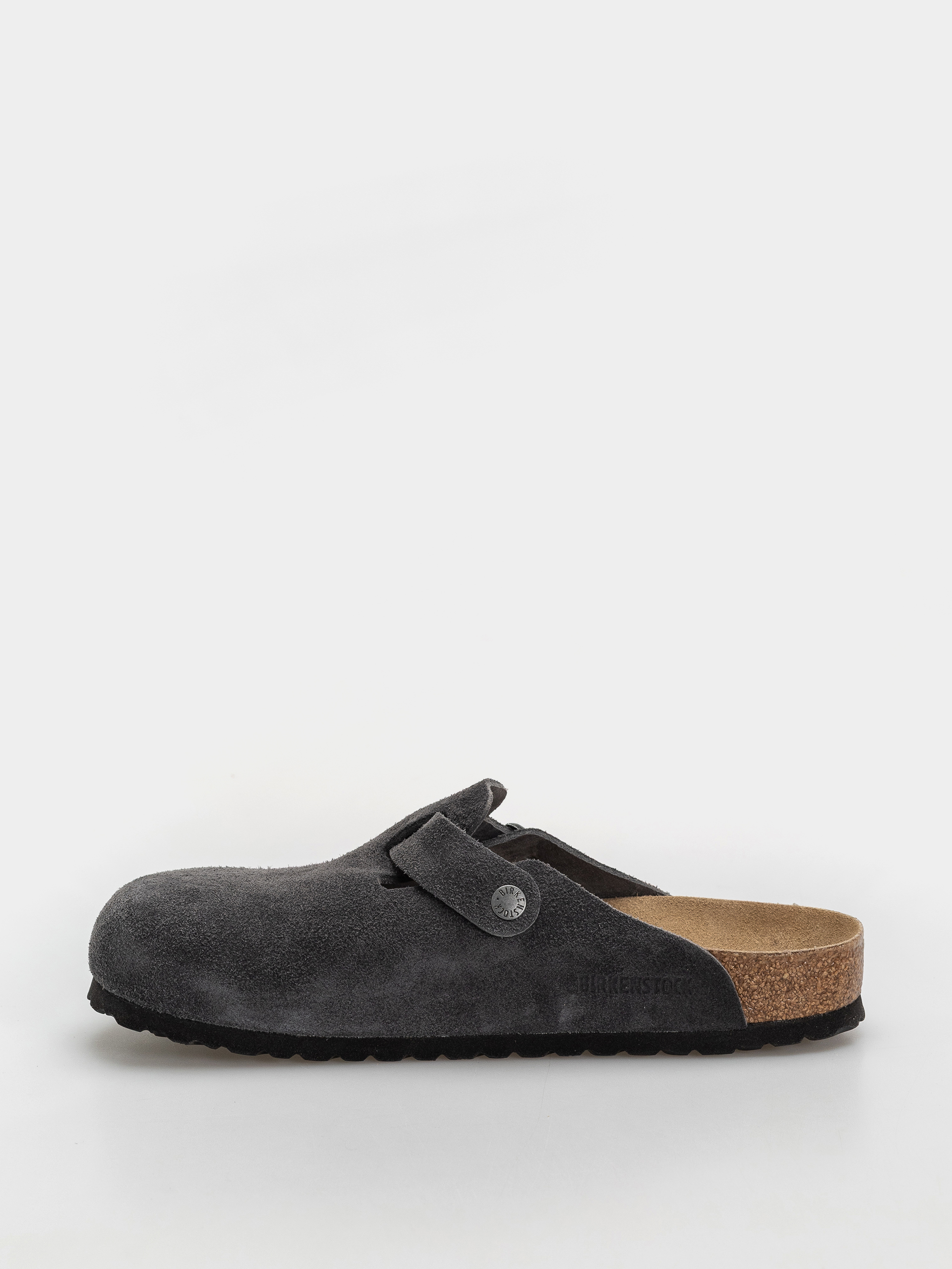 Birkenstock Boston Suede Leather Regular Flip-flops (charcoal)