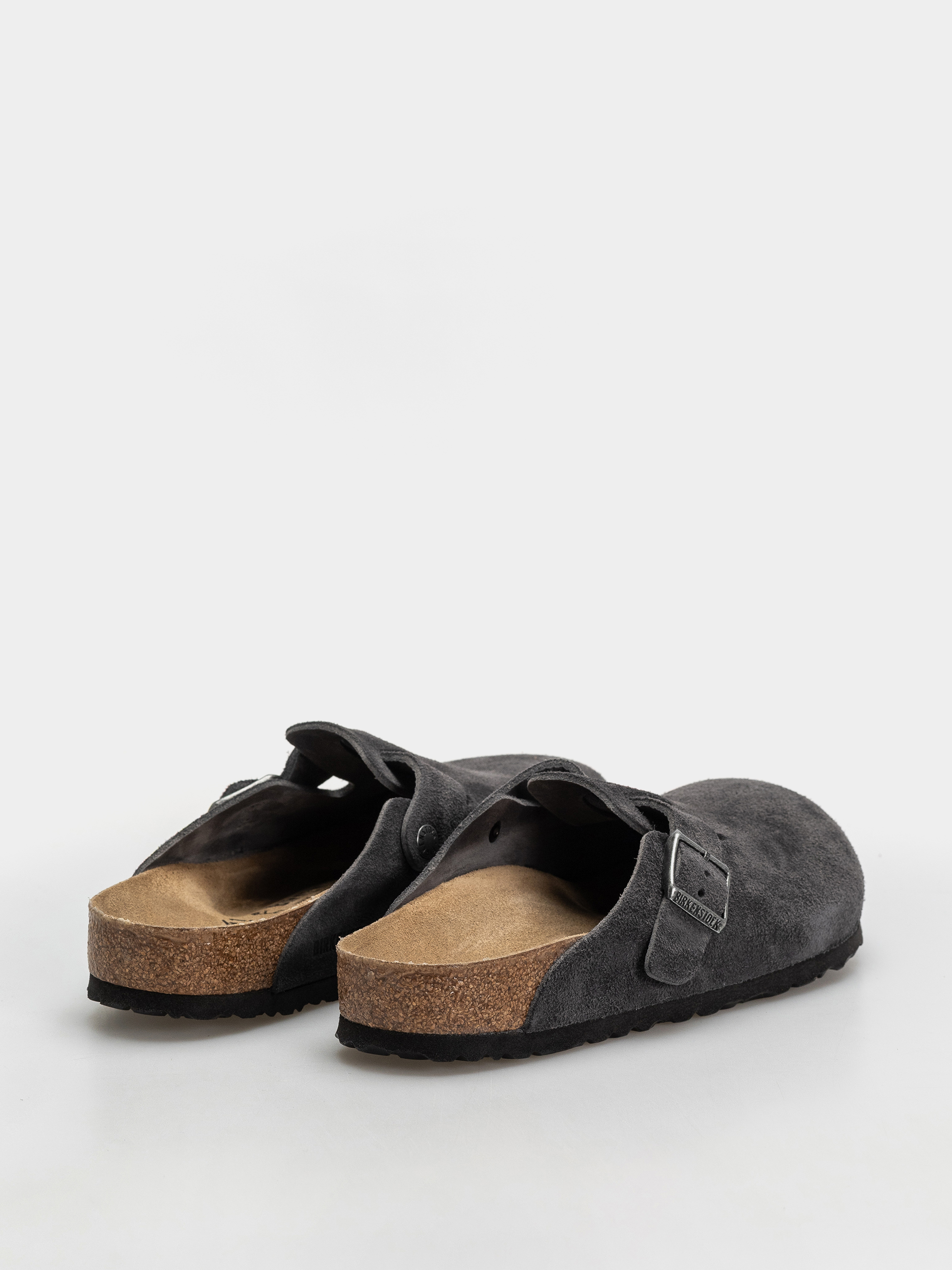 Birkenstock Boston Suede Leather Regular Flip-flops (charcoal)