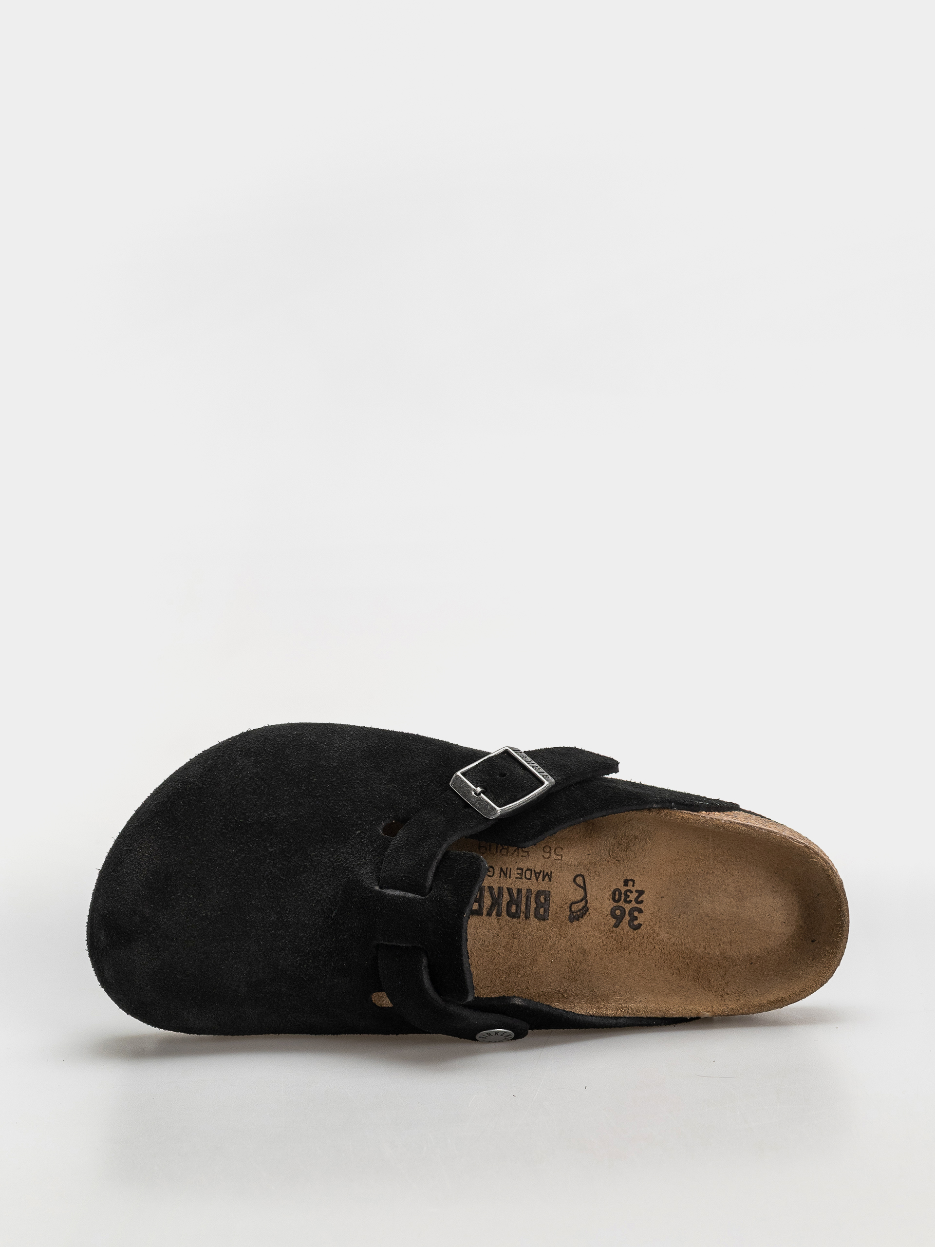 Birkenstock Boston Suede Leather Regular Flip Flops (black)