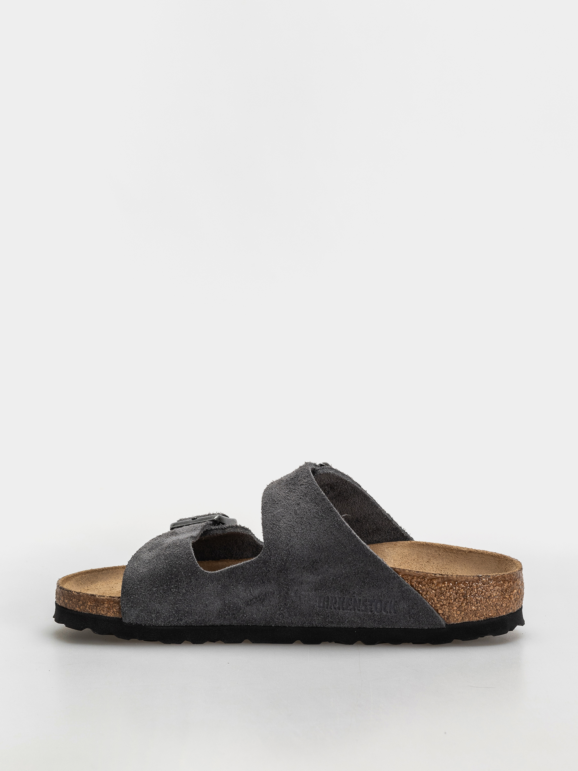 Birkenstock Arizona Suede Leather Narrow Flip-flops (charcoal)