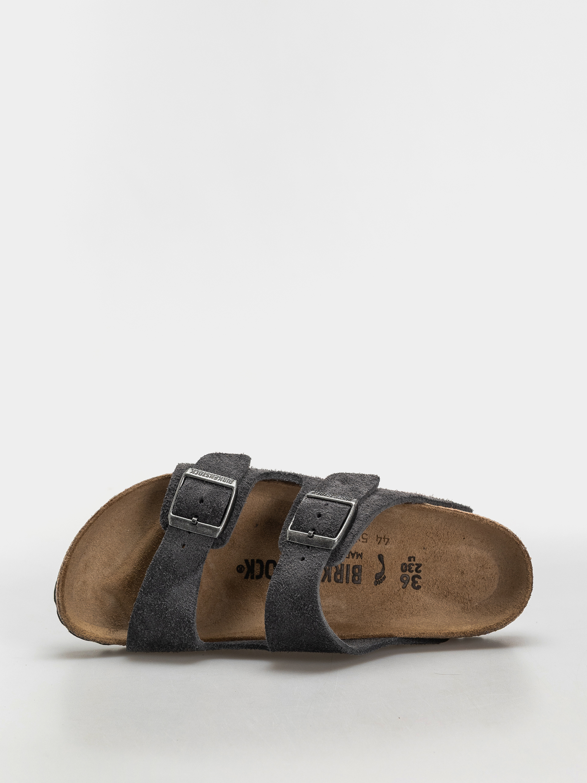Birkenstock Arizona Suede Leather Narrow Flip-flops (charcoal)
