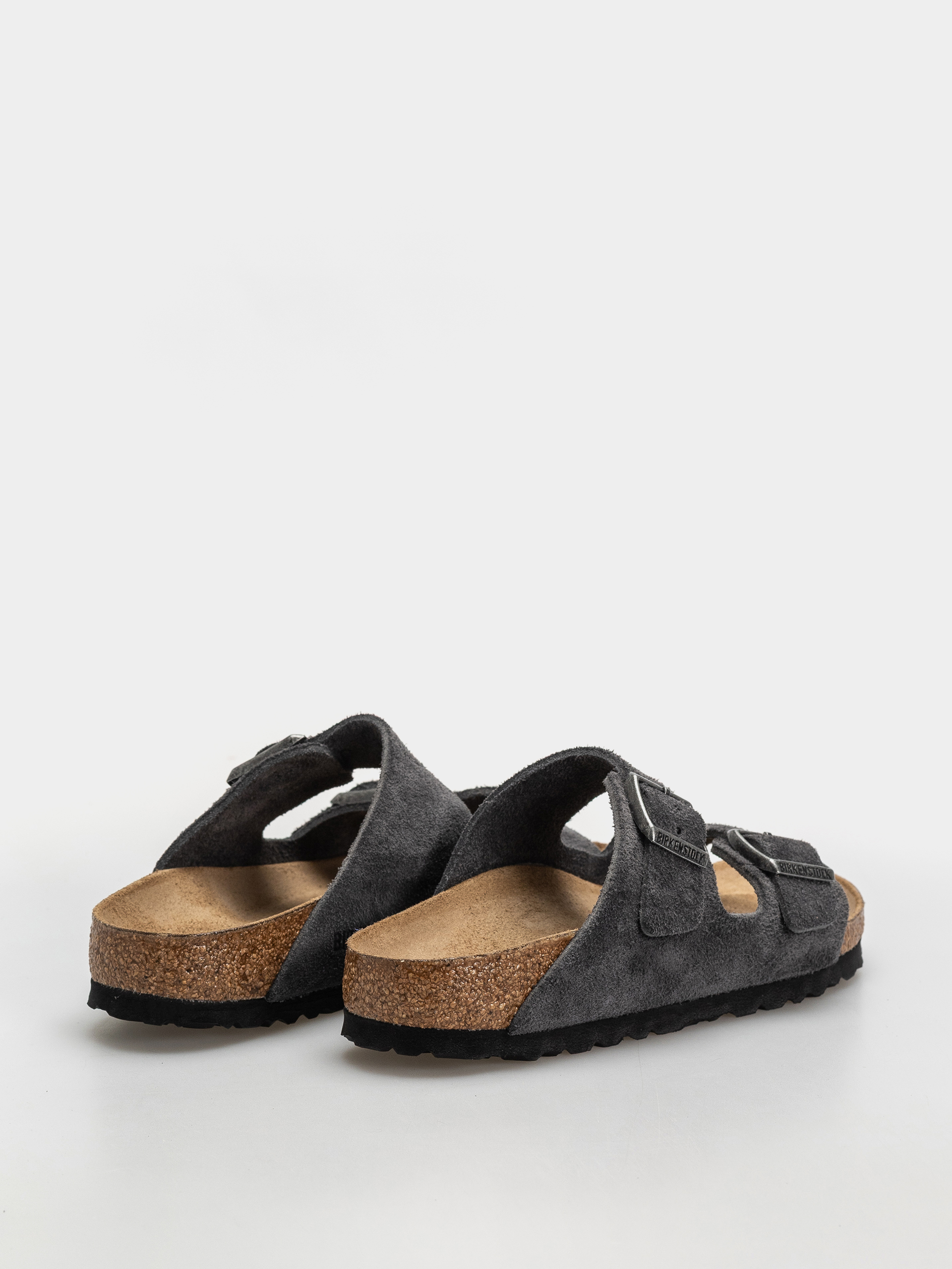 Birkenstock Arizona Suede Leather Narrow Flip-flops (charcoal)