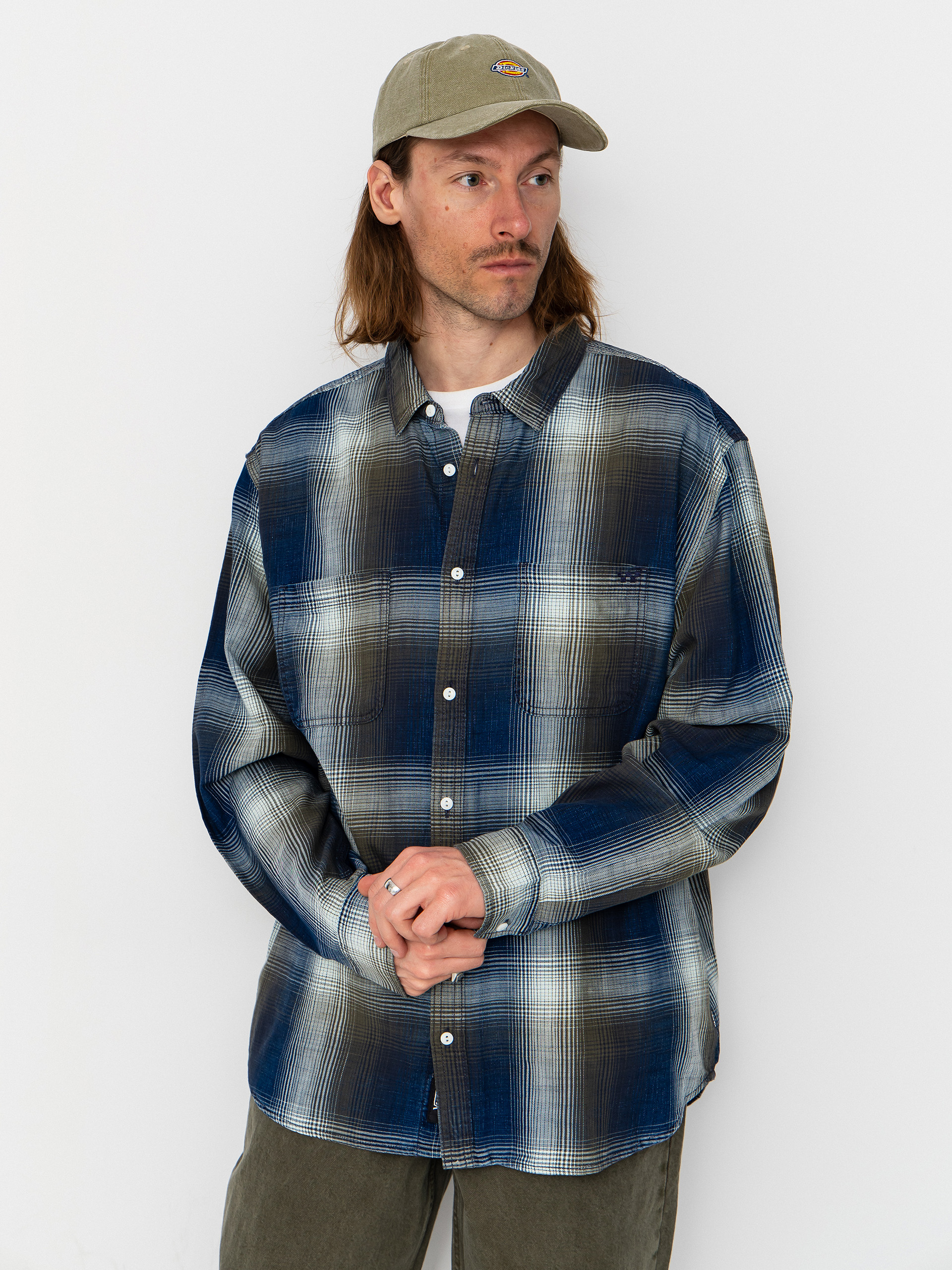 Vans Indigo Plaid Shirt (mossy olive)