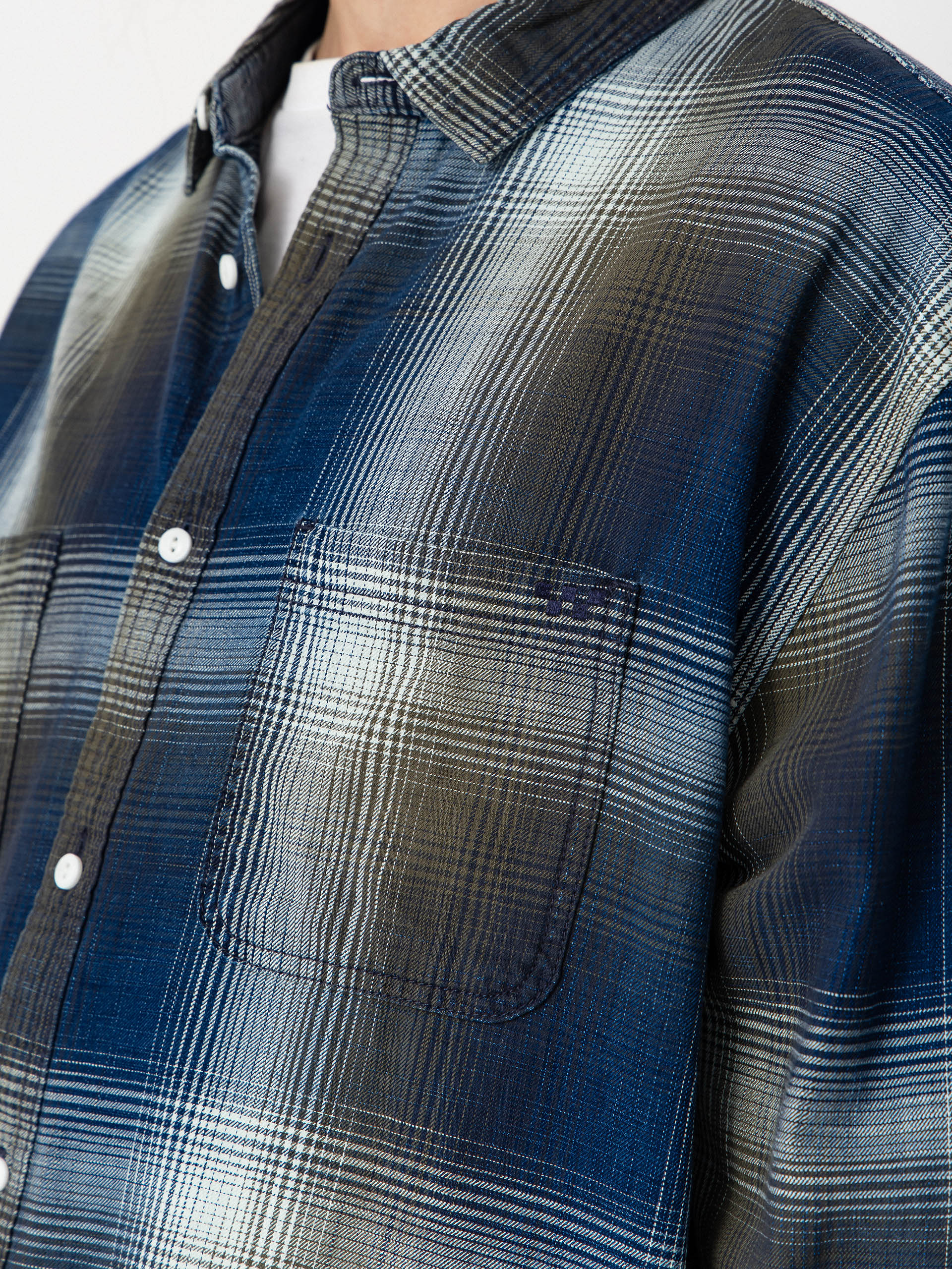 Vans Indigo Plaid Shirt (mossy olive)