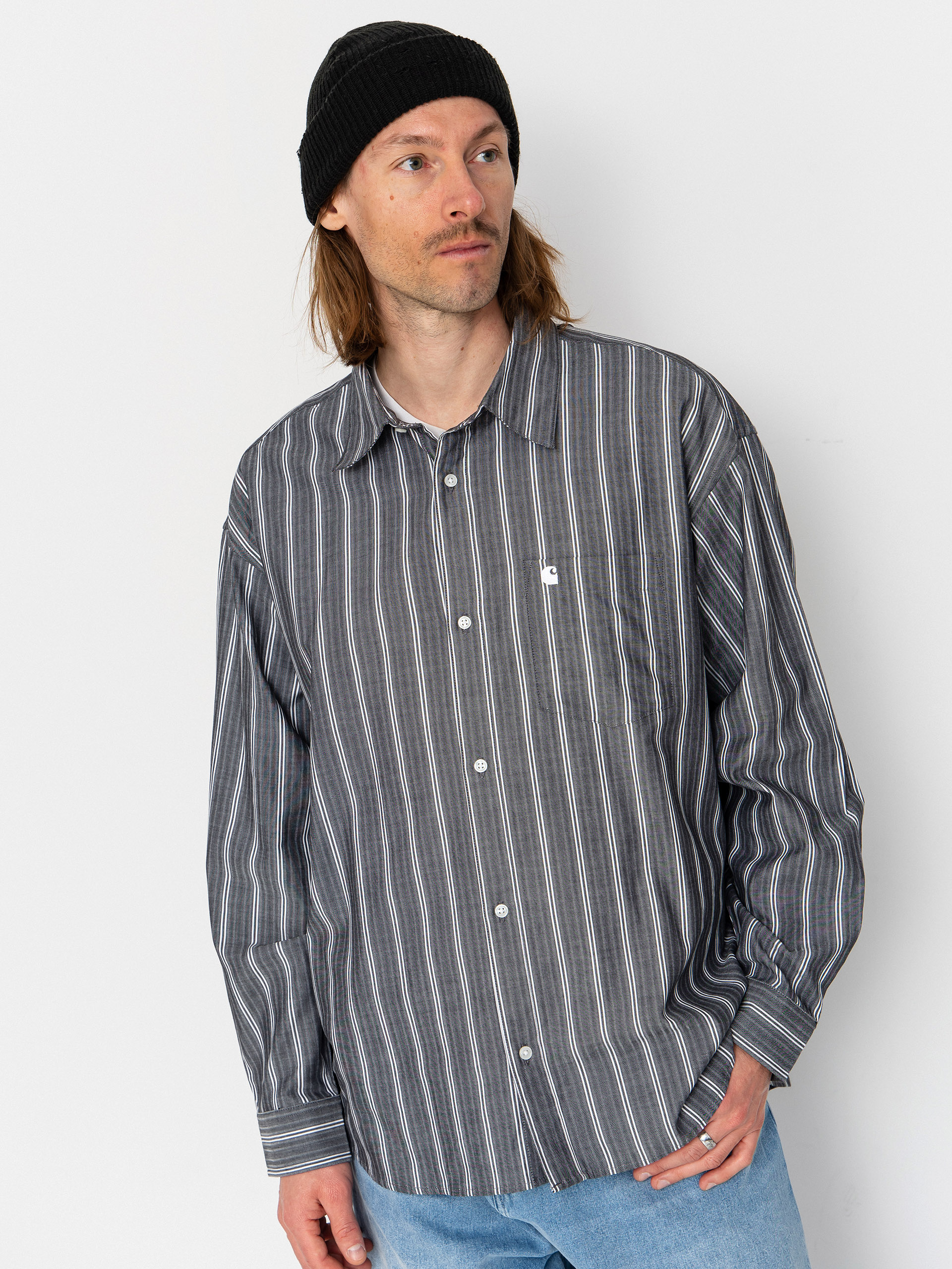 Carhartt WIP Beale Shirt - black, grey (beale stripe/black/white)