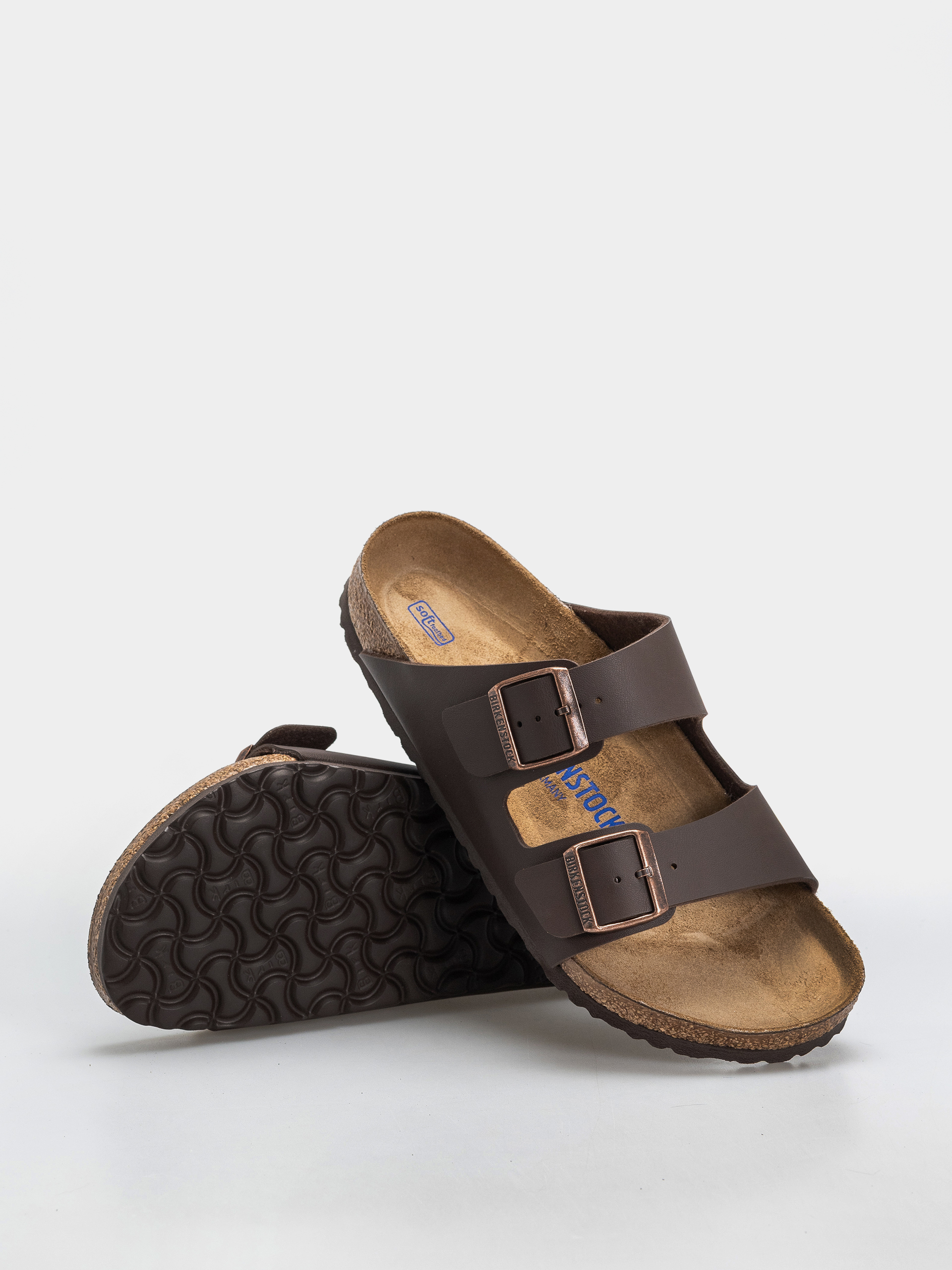 Birkenstock Arizona Soft Footbed Birko Flor Regular Flip Flops (dark brown)
