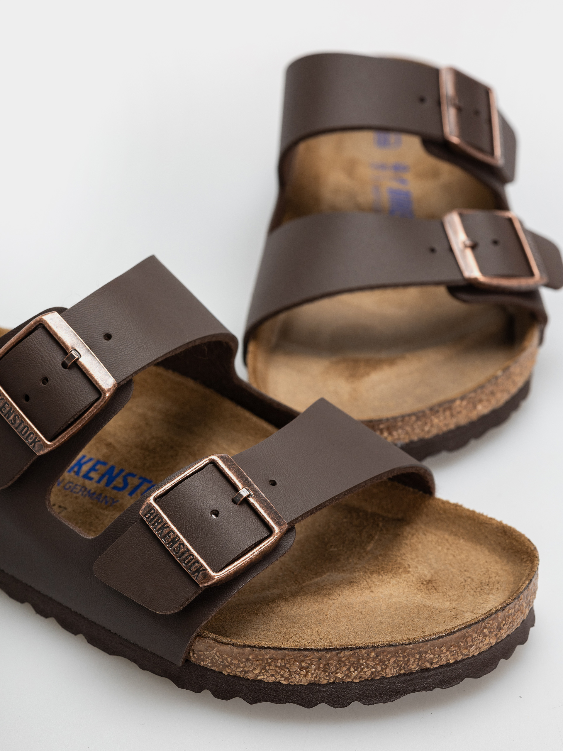 Birkenstock Arizona Soft Footbed Birko Flor Regular Flip Flops (dark brown)