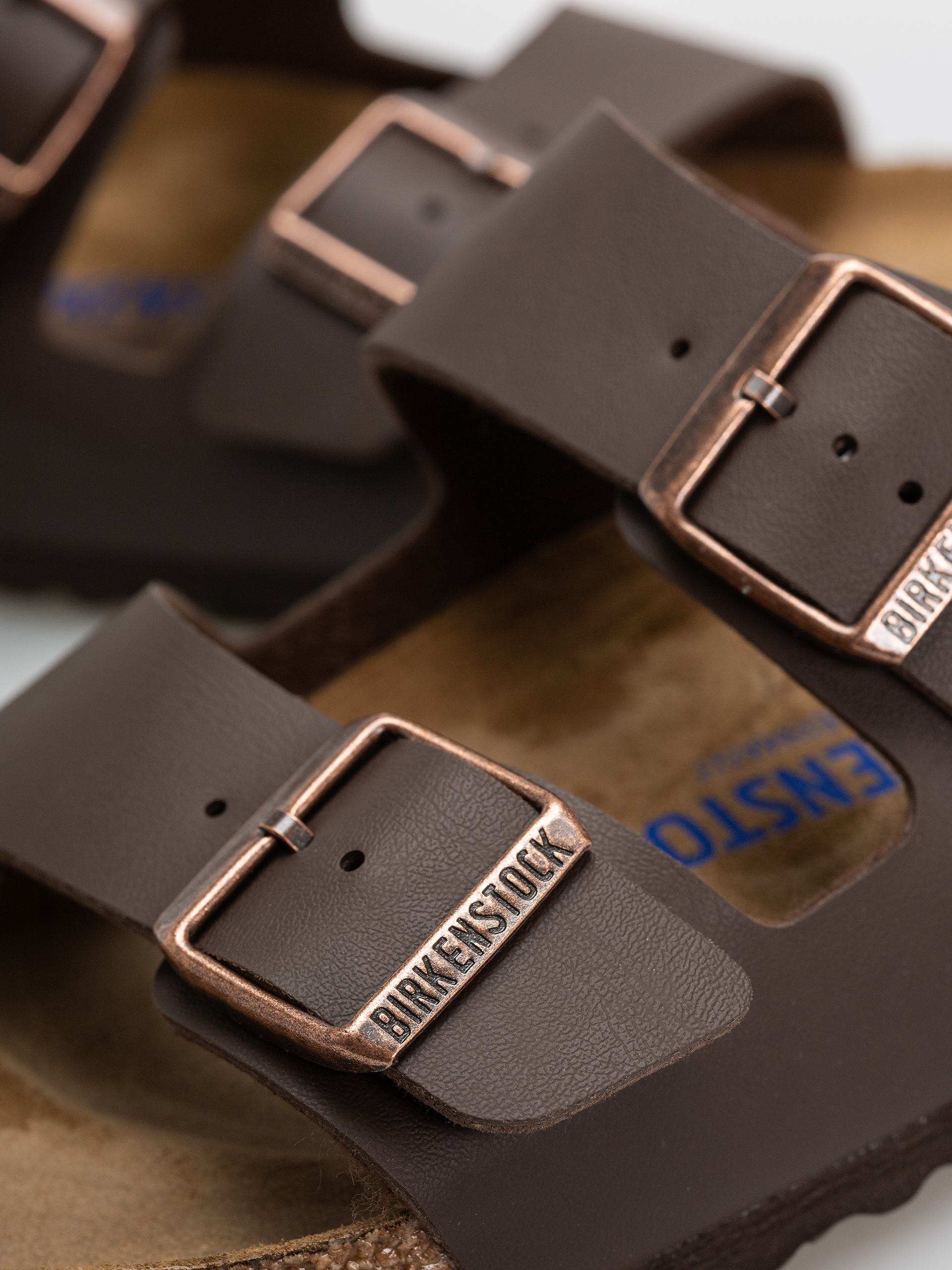 Birkenstock Arizona Soft Footbed Birko Flor Regular Flip Flops (dark brown)