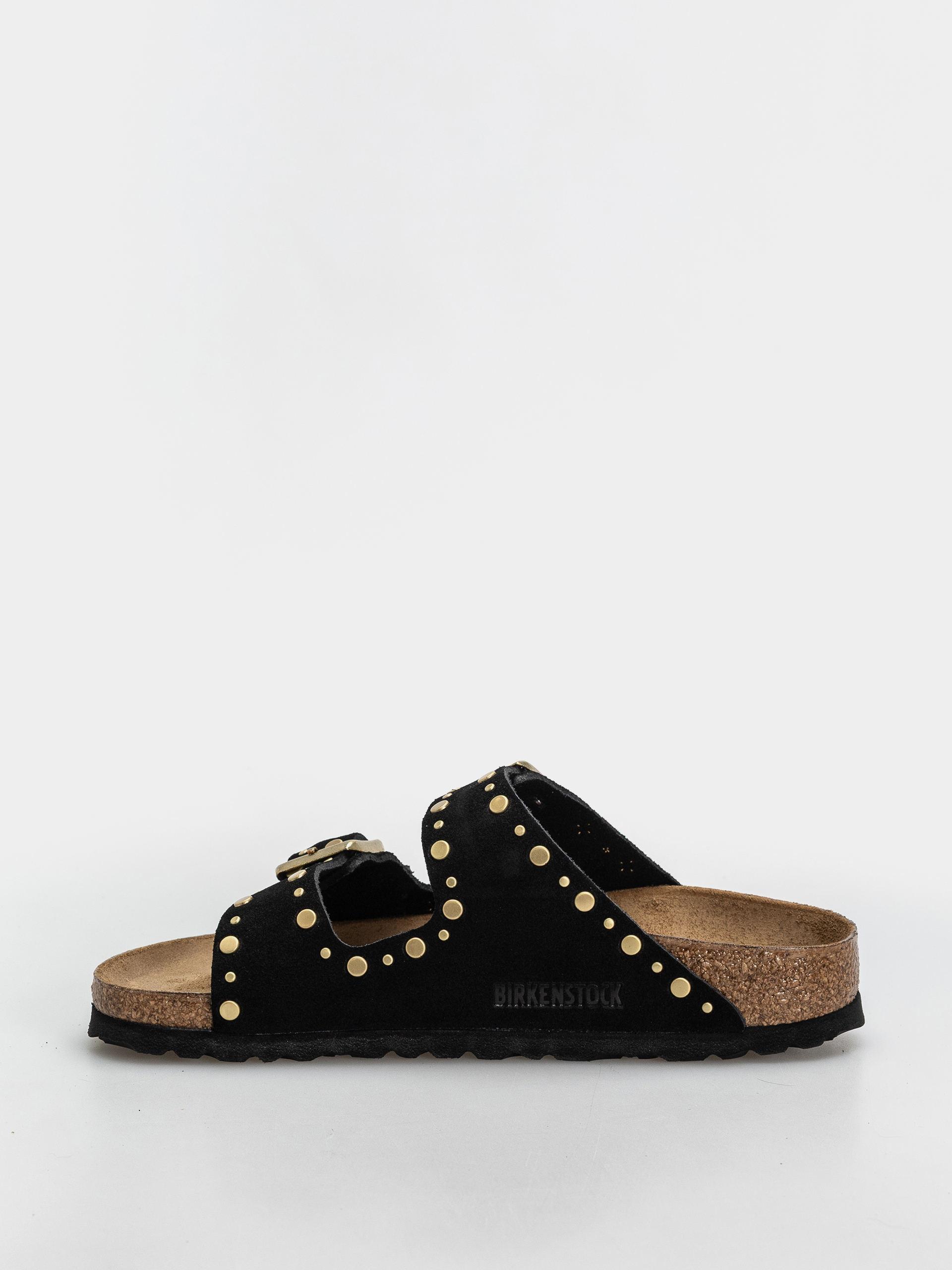 Birkenstock Arizona Rivets Suede Leather Narrow Wmn Flip-flops (black)