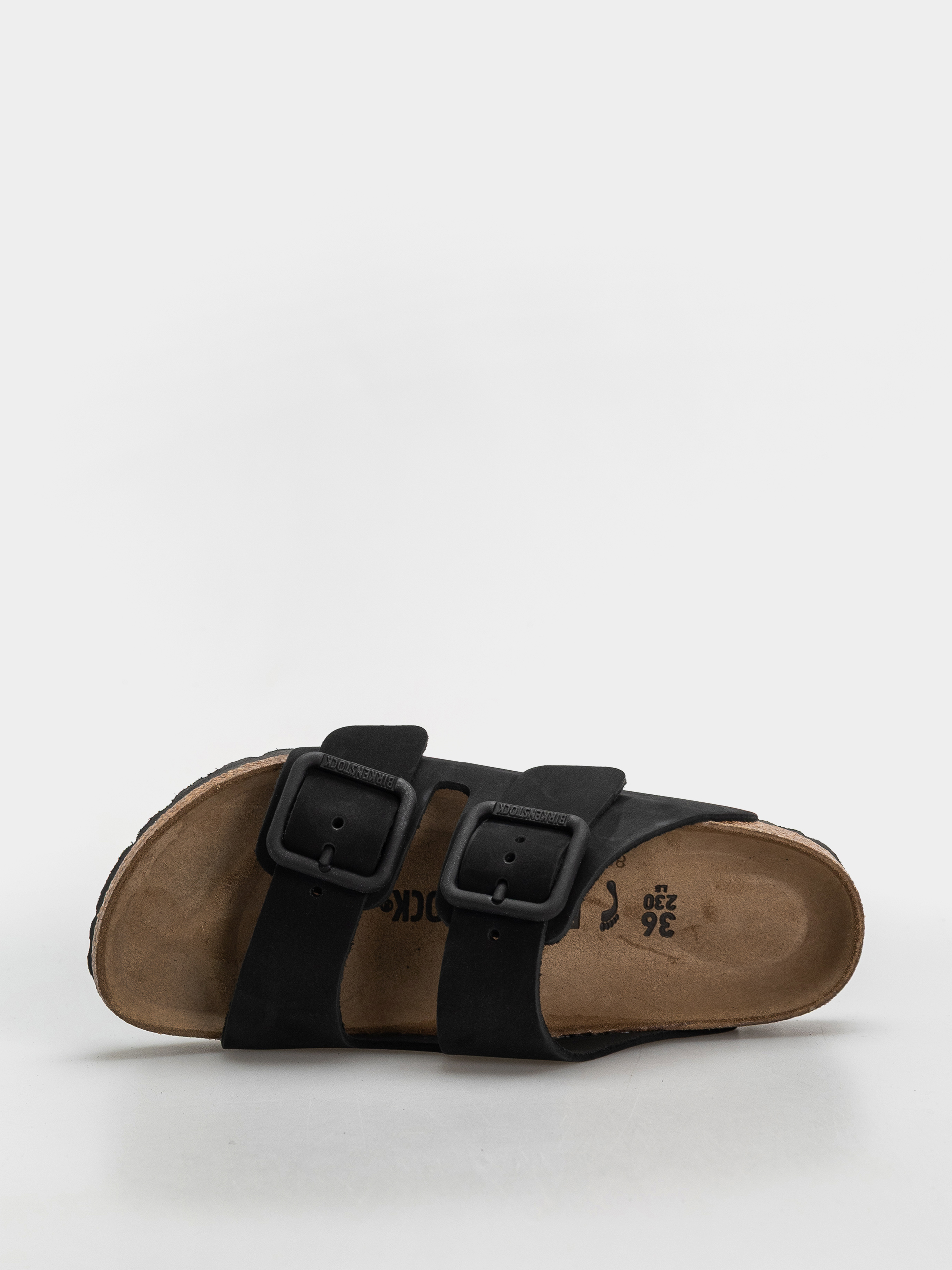 Birkenstock Arizona Wire Buckle Nubuck Leather Narrow Flip-flops (black)